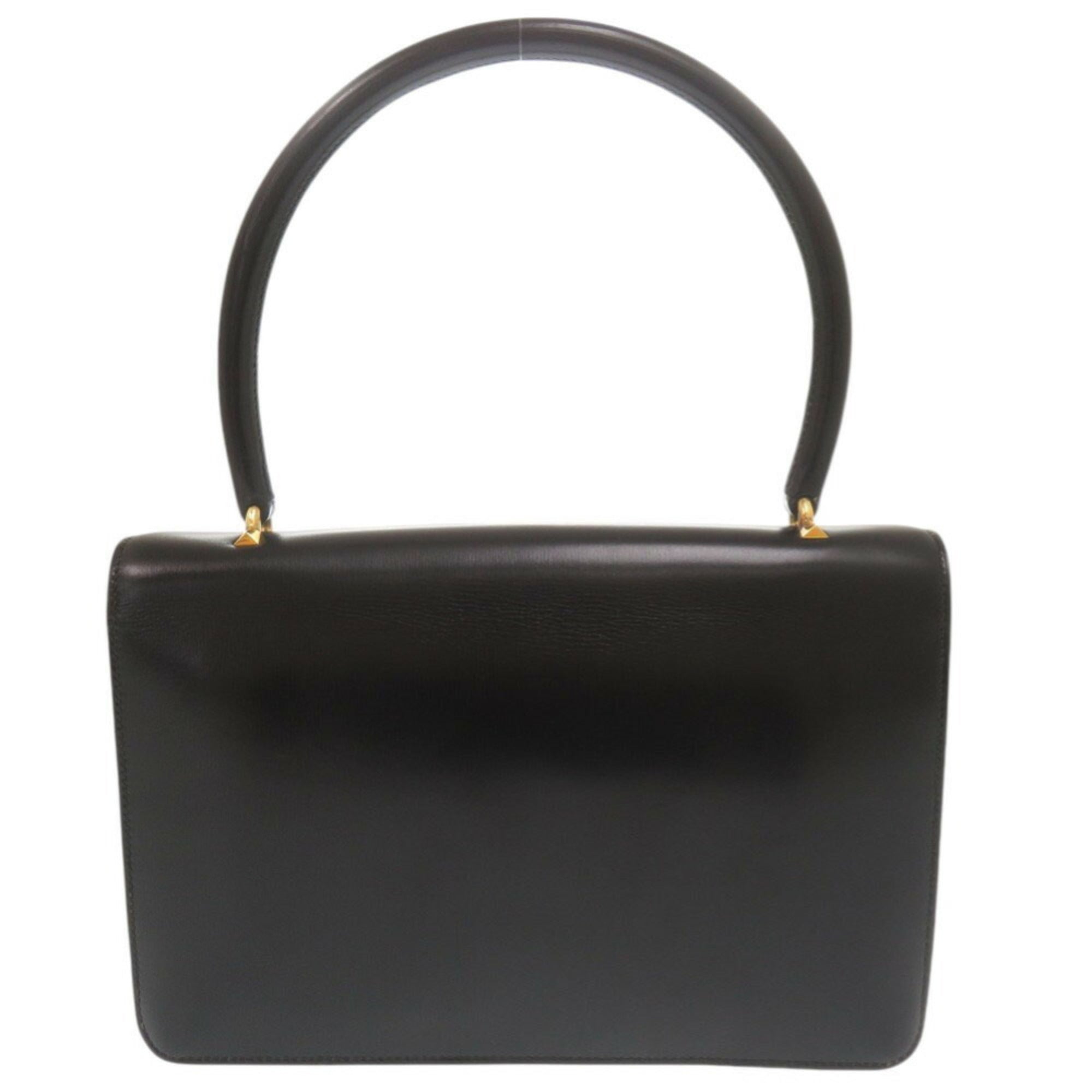 Hermes Black Leather Handbag (Pre-Owned)