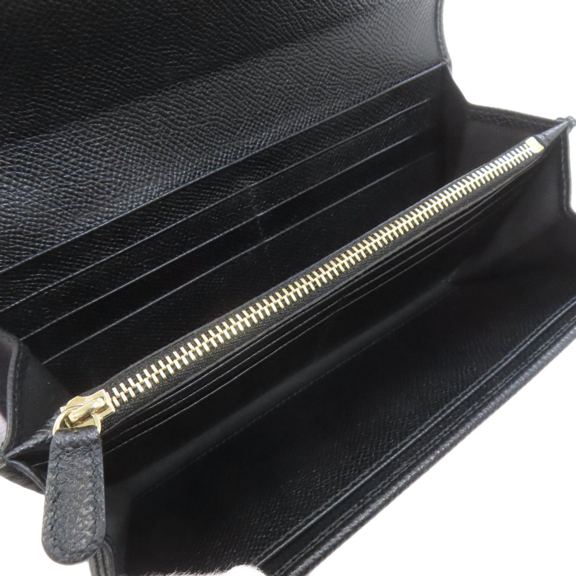 Salvatore Ferragamo Black Leather Long Wallet (Bi-Fold) (Pre-Owned)