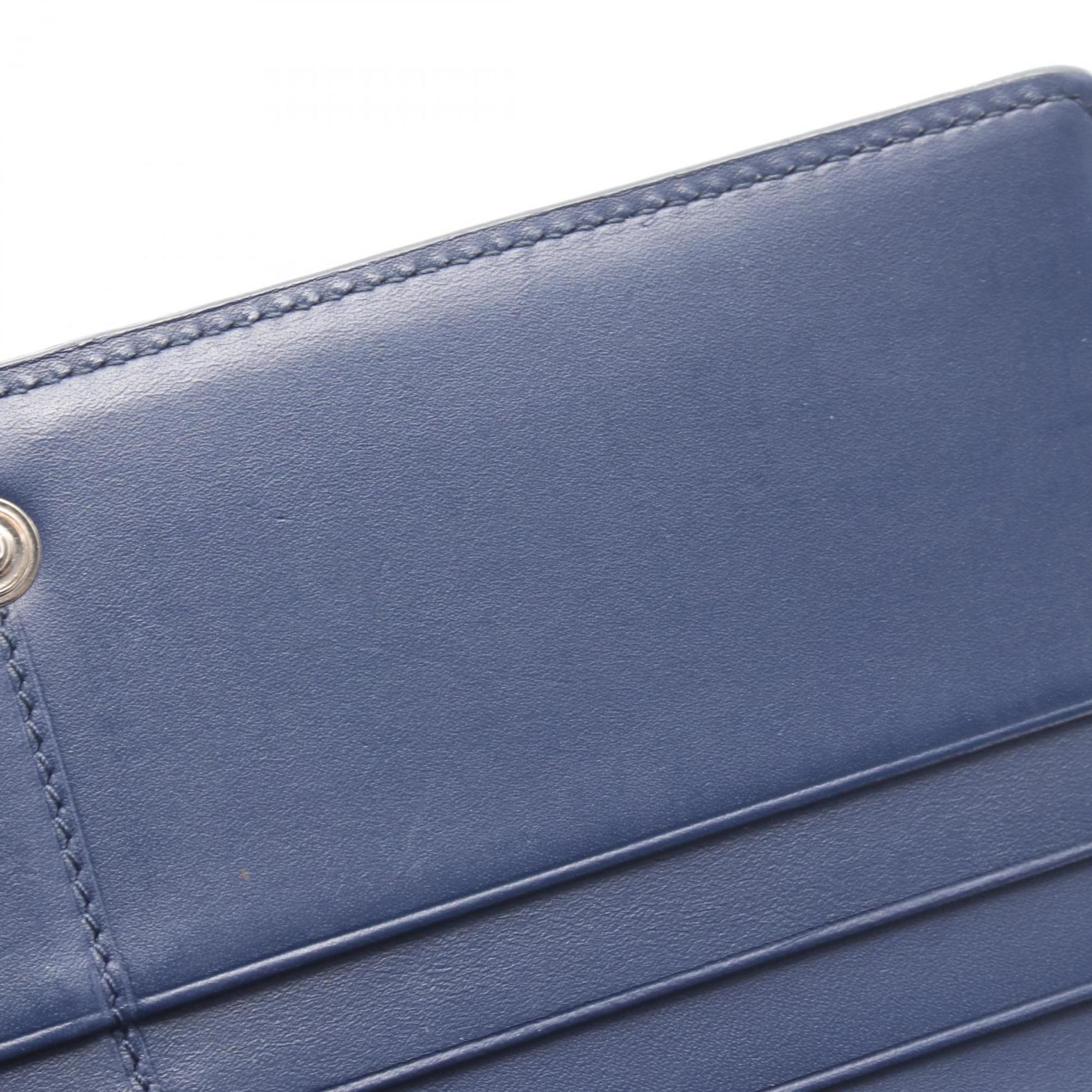 Loewe Navy Leather Long Wallet (Bi-Fold) (Pre-Owned)
