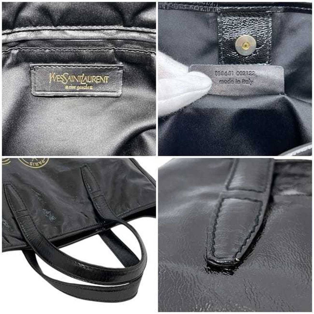Yves Saint Laurent Y Mail Black Patent Leather Tote Bag (Pre-Owned)
