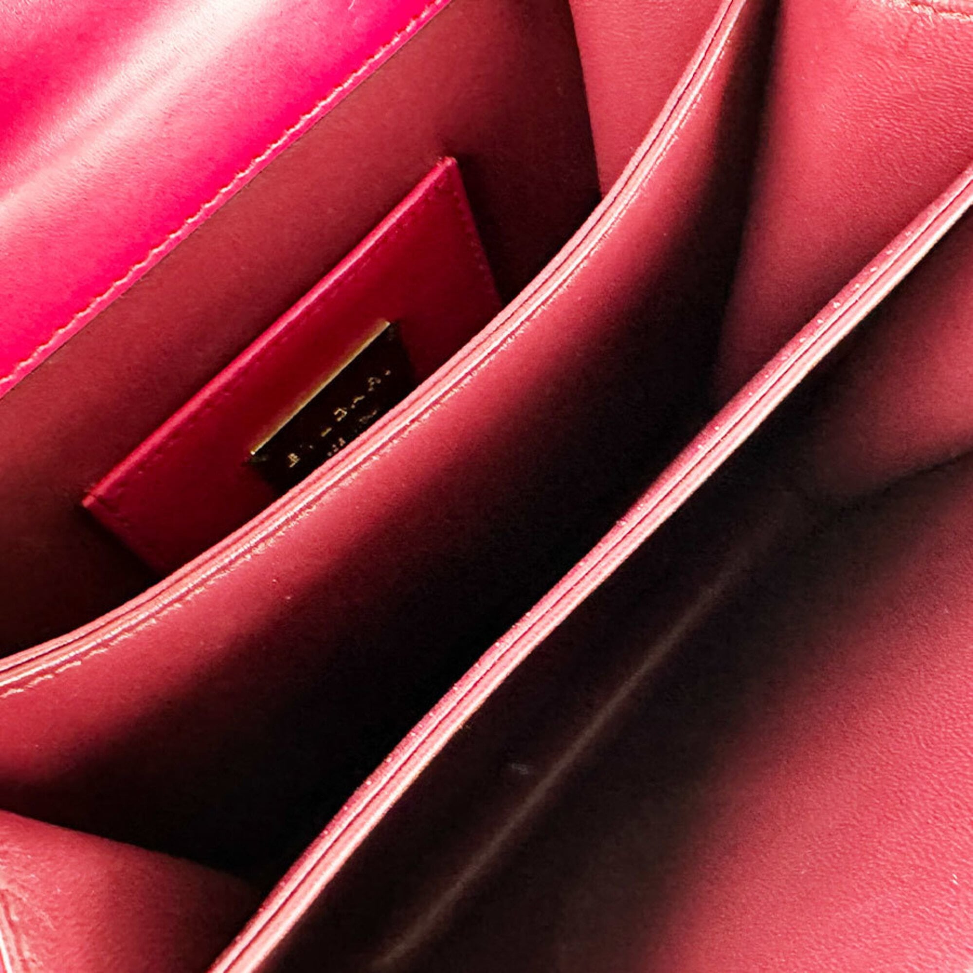 Bvlgari Pink Leather Handbag Shoulder Bag (Pre-Owned)