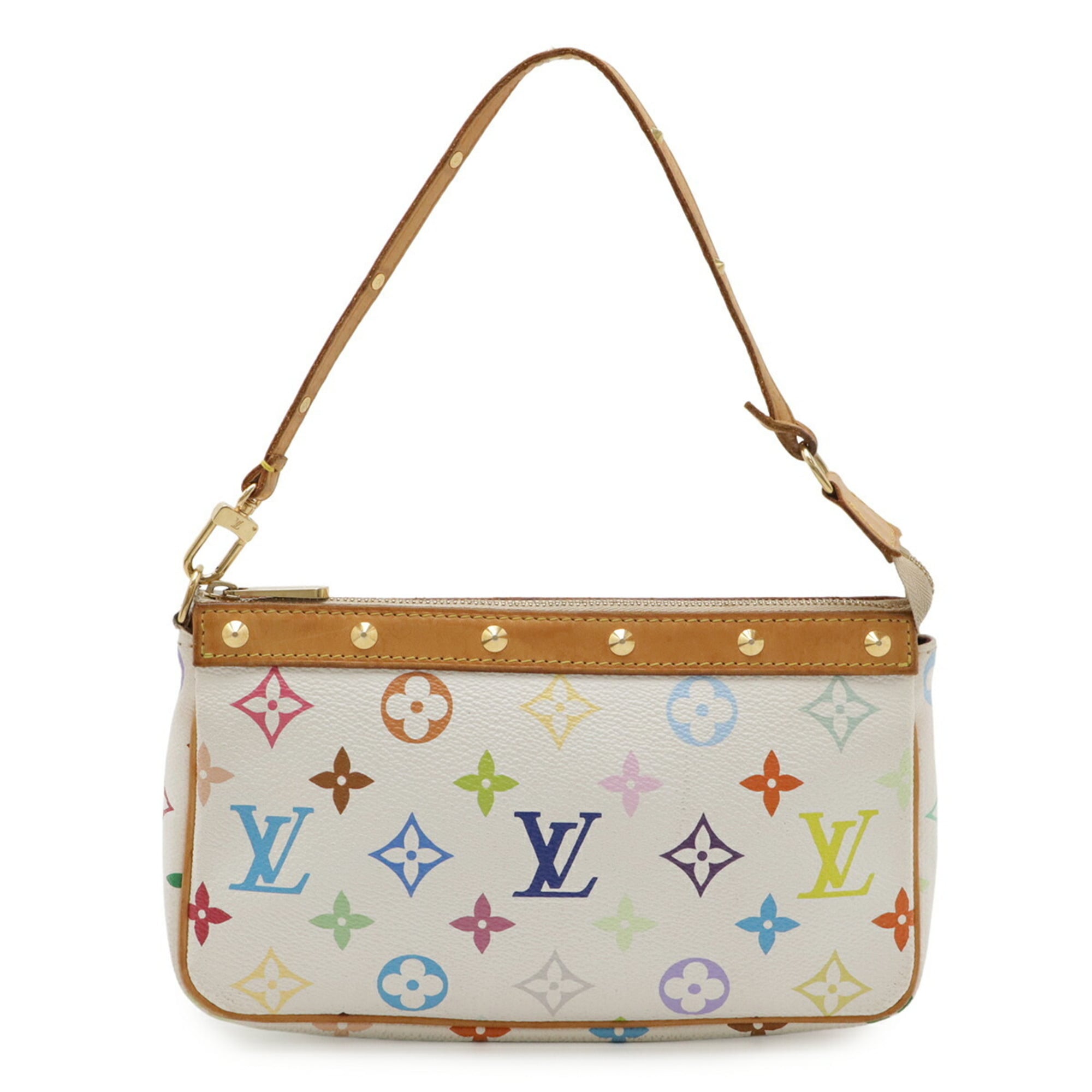 Louis Vuitton Blanc Monogram Canvas Pvc Coated Canvas Handbag Pochette Pouch (Pre-Owned)