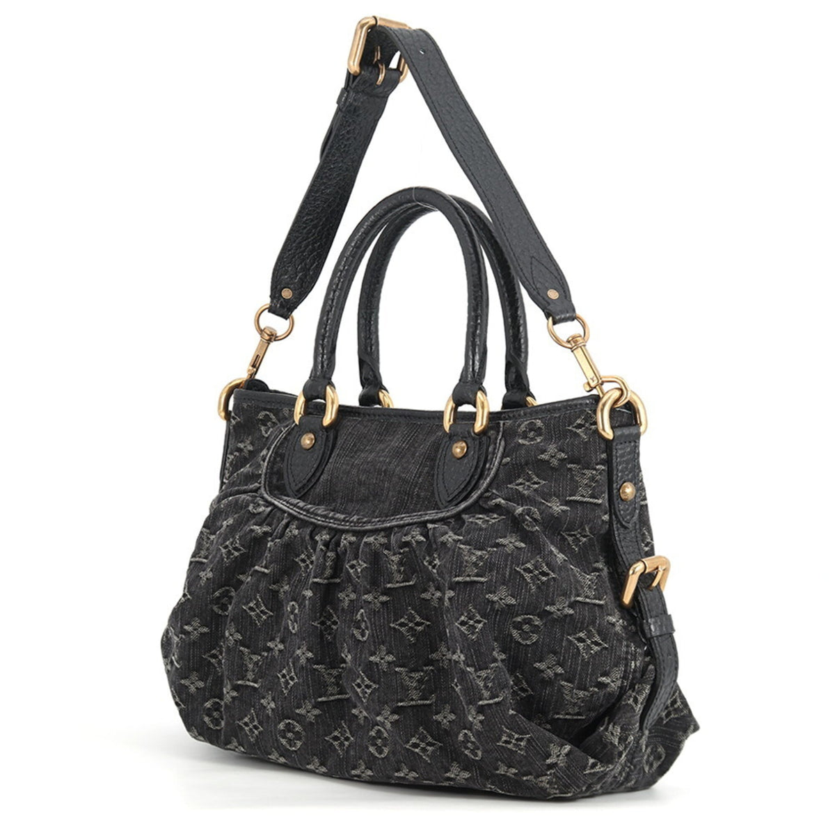 Louis Vuitton Monogram Denim Black Noir Monogram Denim Handbag Shoulder Bag (Pre-Owned)