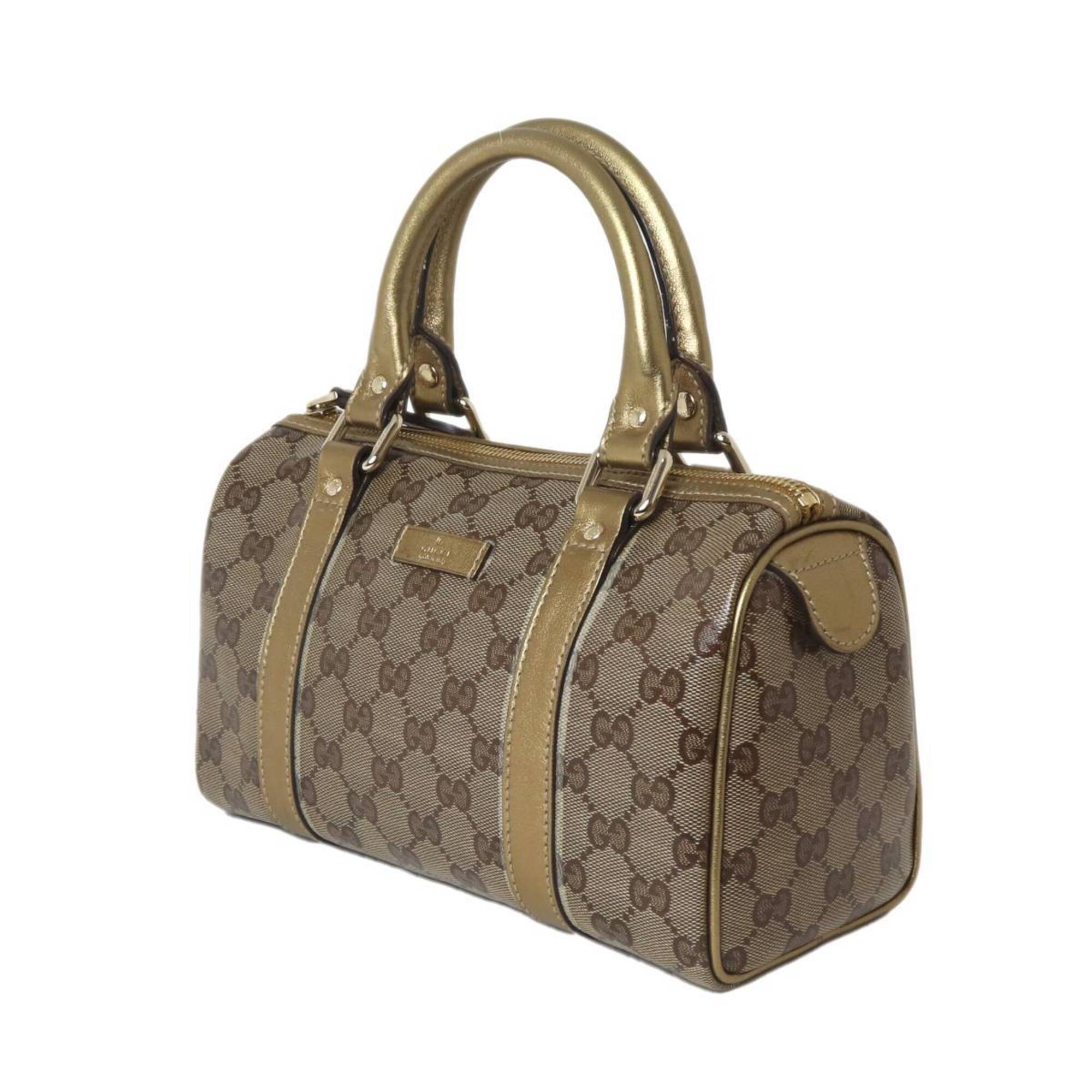 Gucci Gg Crystal Beige Brown Boston Bag Handbag (Pre-Owned)