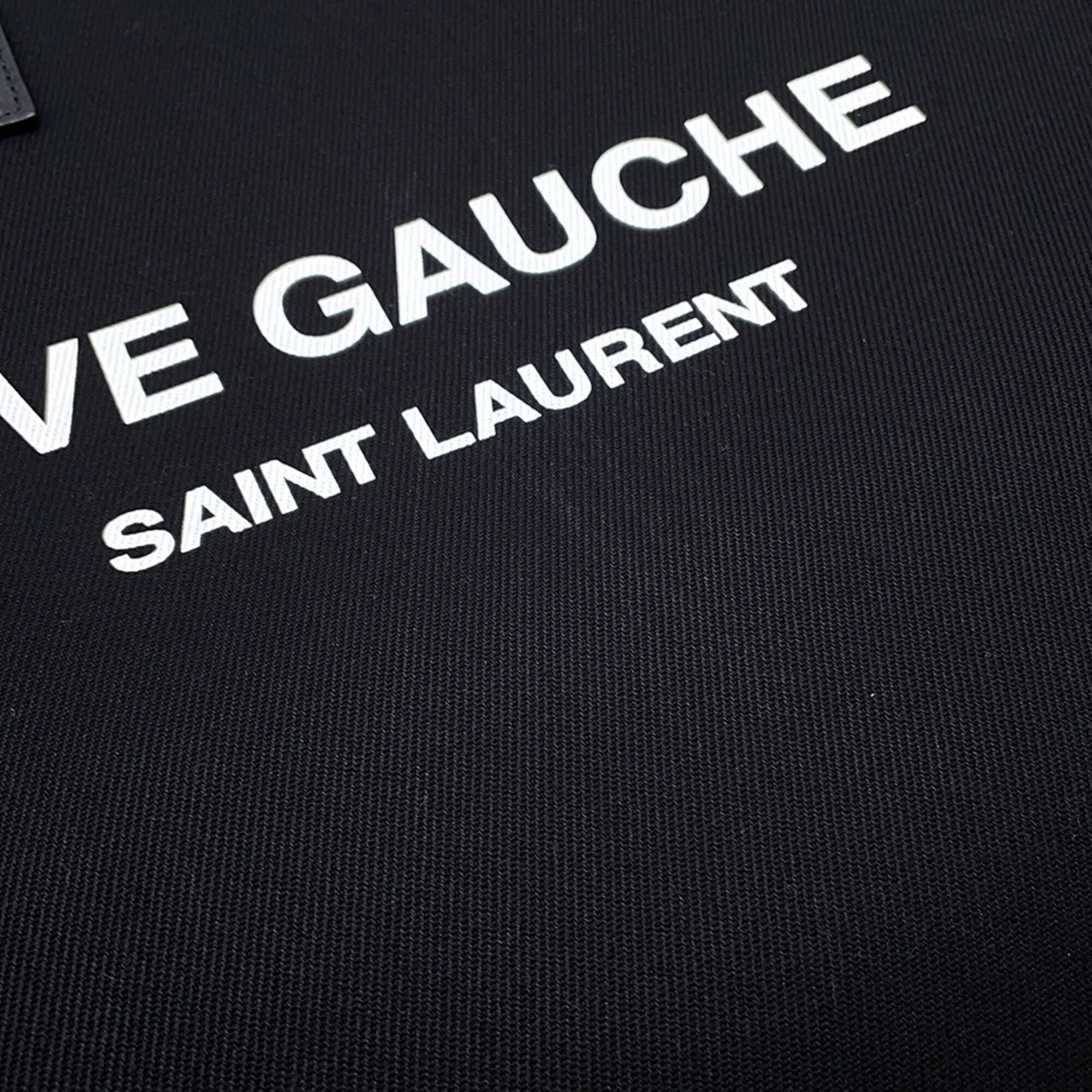 Yves Saint Laurent Black Canvas Handbag Tote Bag (Pre-Owned)