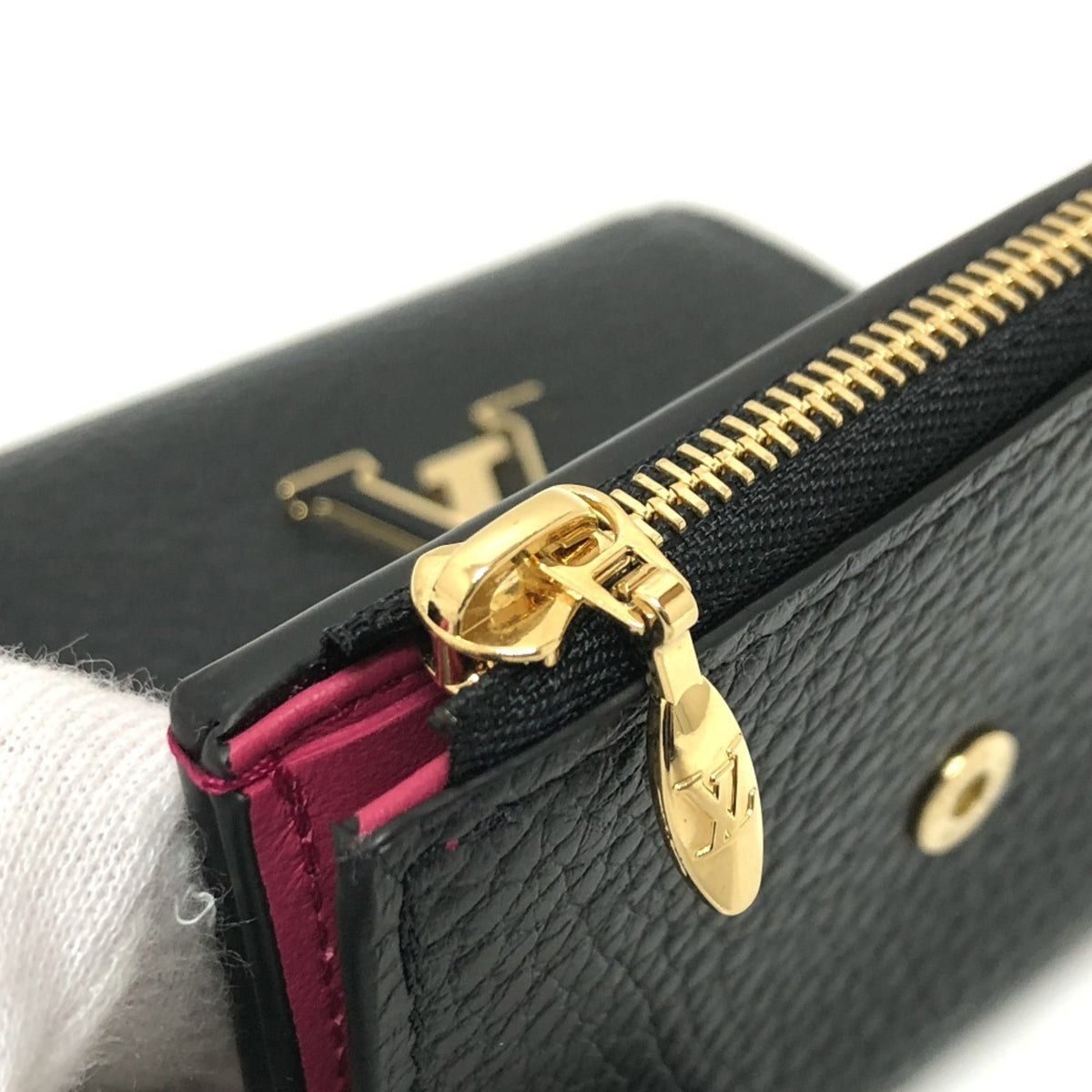 Louis Vuitton Bicolor Black Noir Pink Leather Coin Purse/Coin Case (Pre-Owned)