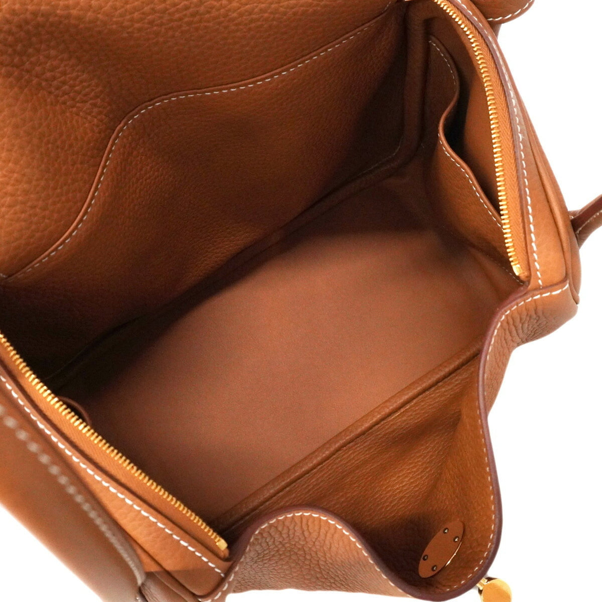 Hermes Gold Taurillon Clemence Leather Handbag (Pre-Owned)