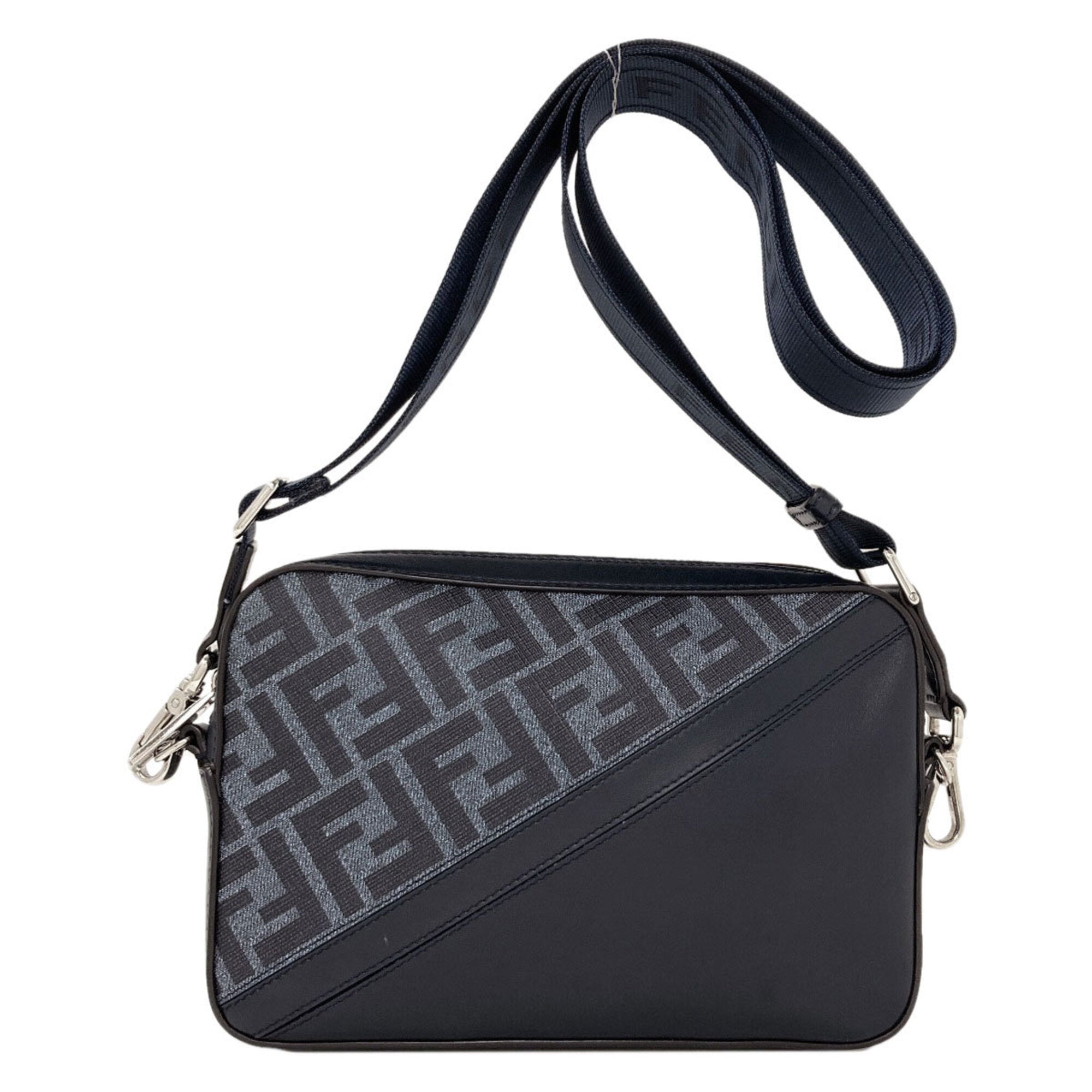 Fendi Navy Leather Shoulder Bag (Pre-Owned)