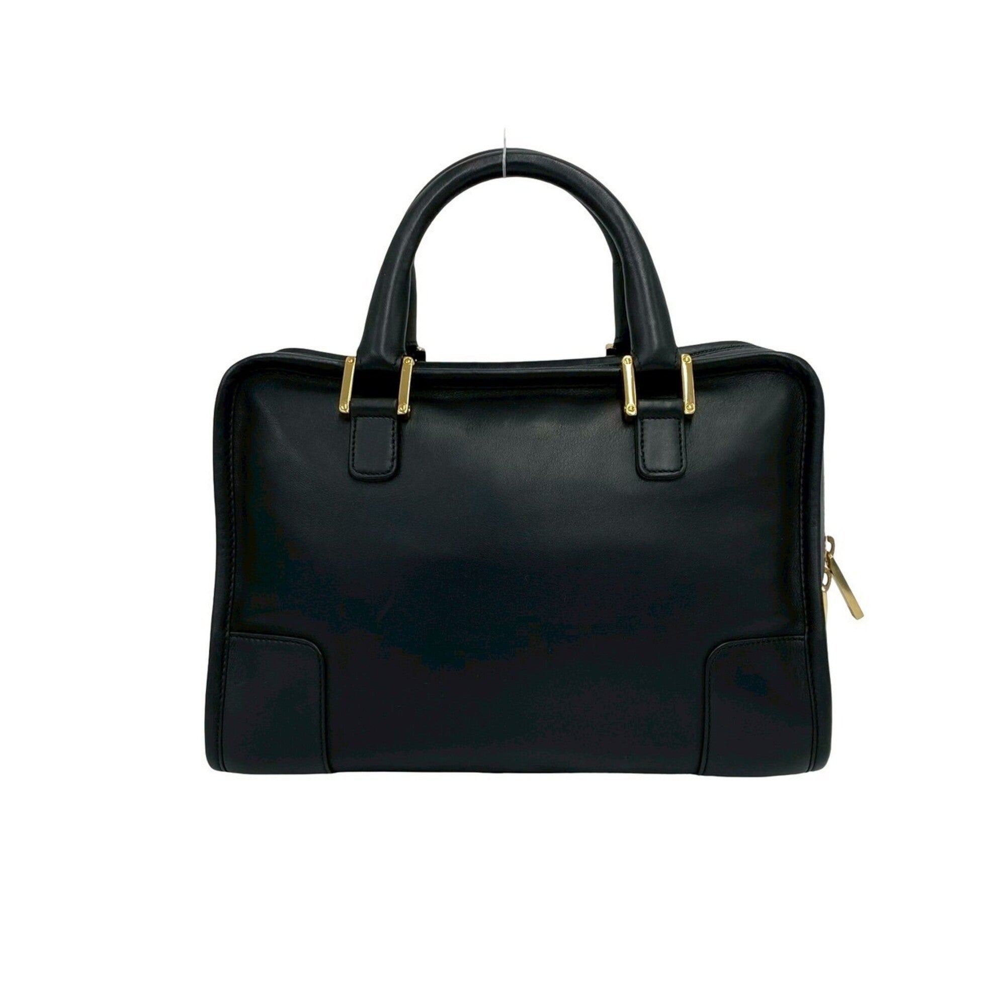 Loewe Black Leather Boston Bag Handbag (Pre-Owned)