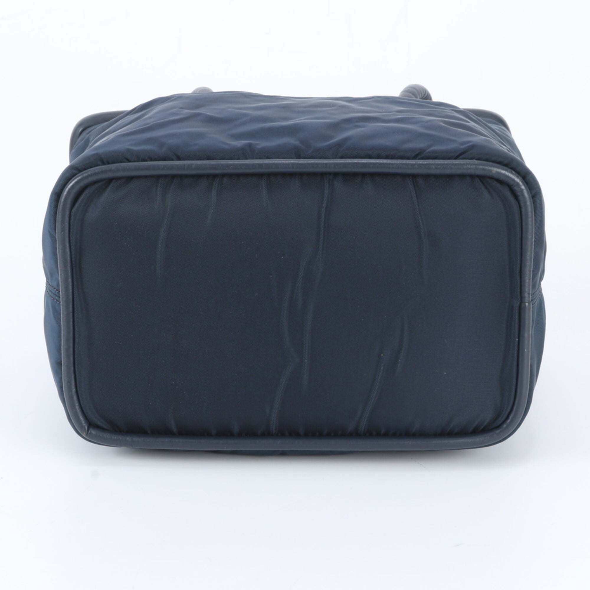 Celine Navy Leather Nylon Handbag Tote Bag (Pre-Owned)