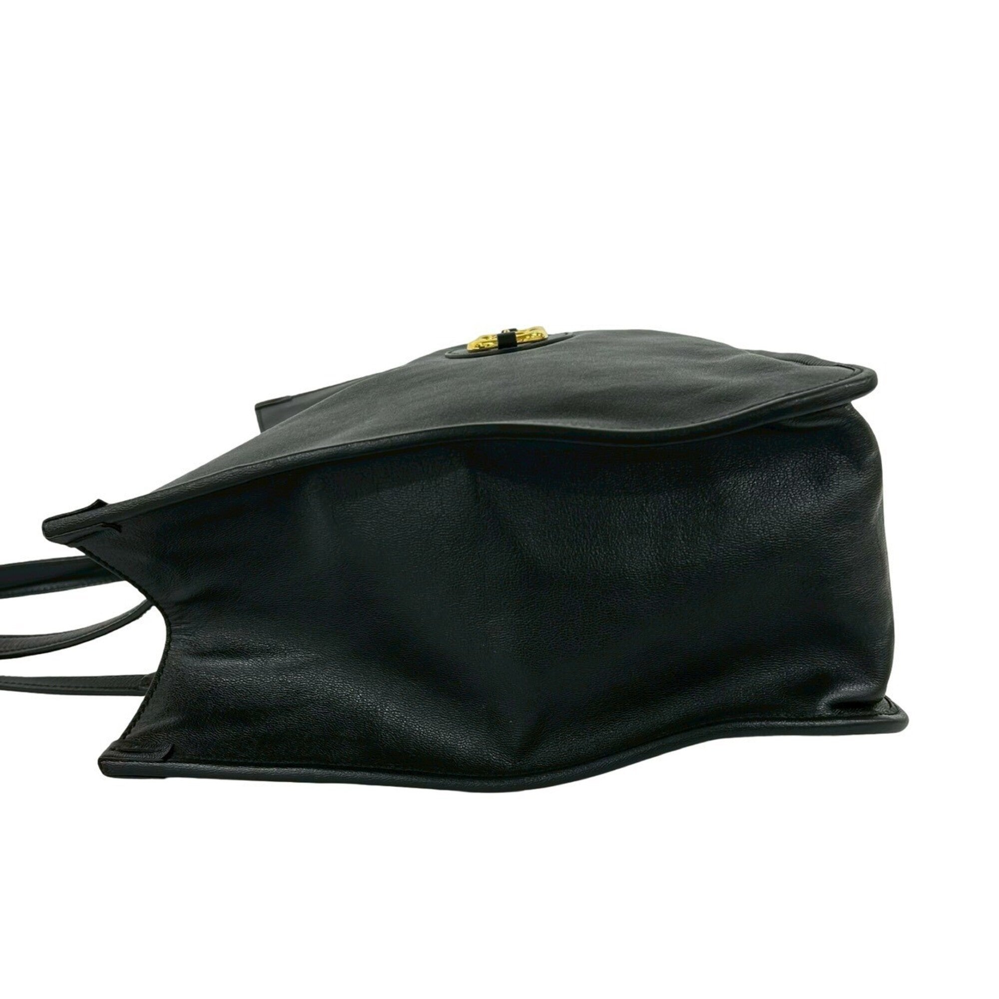 Gucci Black Leather Handbag Tote Bag (Pre-Owned)