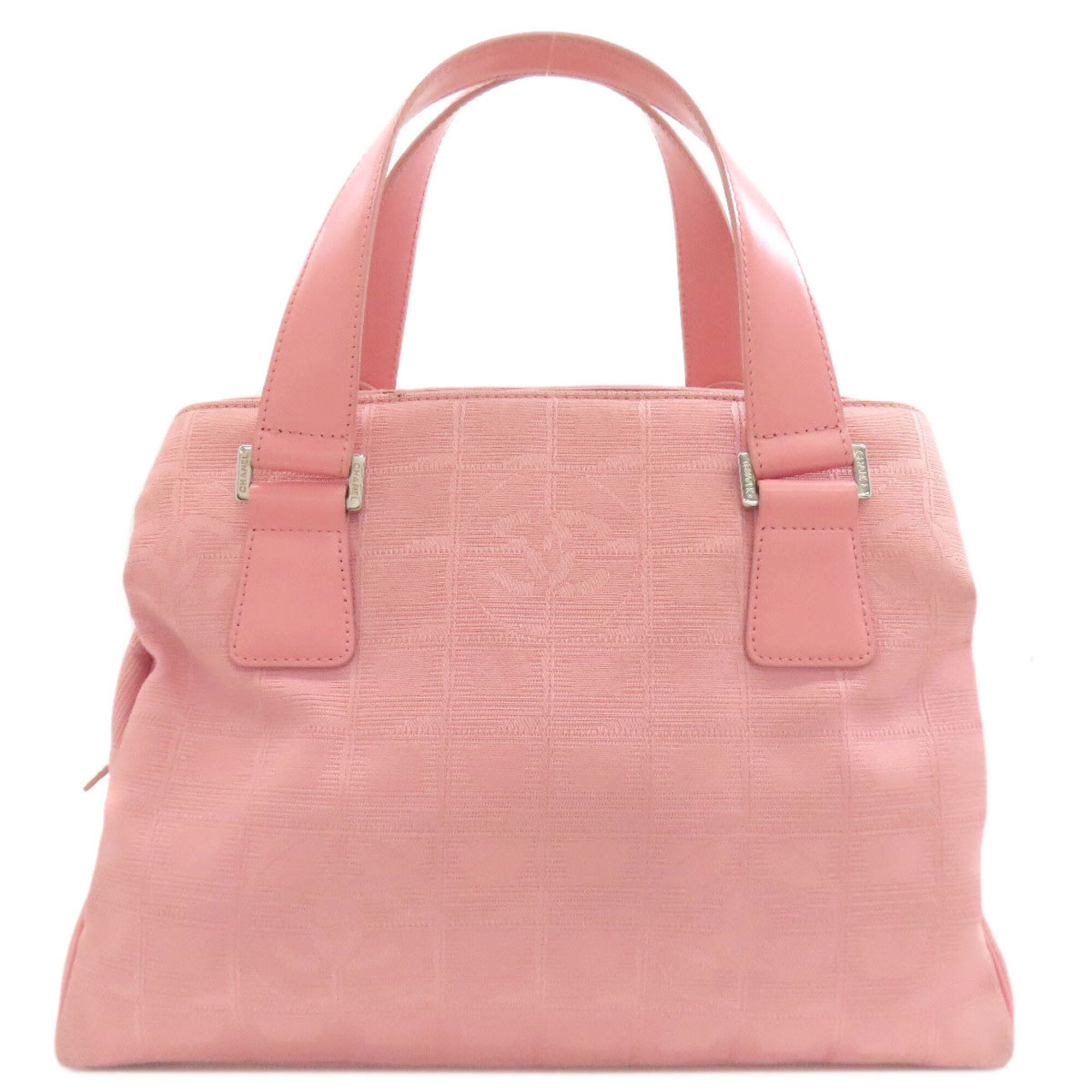 Chanel New Travel Line Pink Nylon Jacquard Handbag (Pre-Owned)