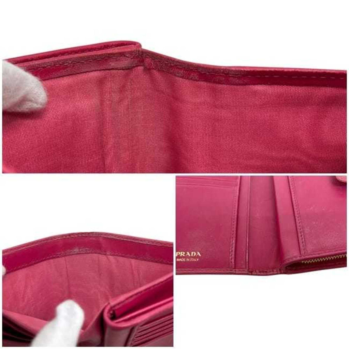 Prada Peonia Pink Leather Wallet (Bi-Fold) (Pre-Owned)