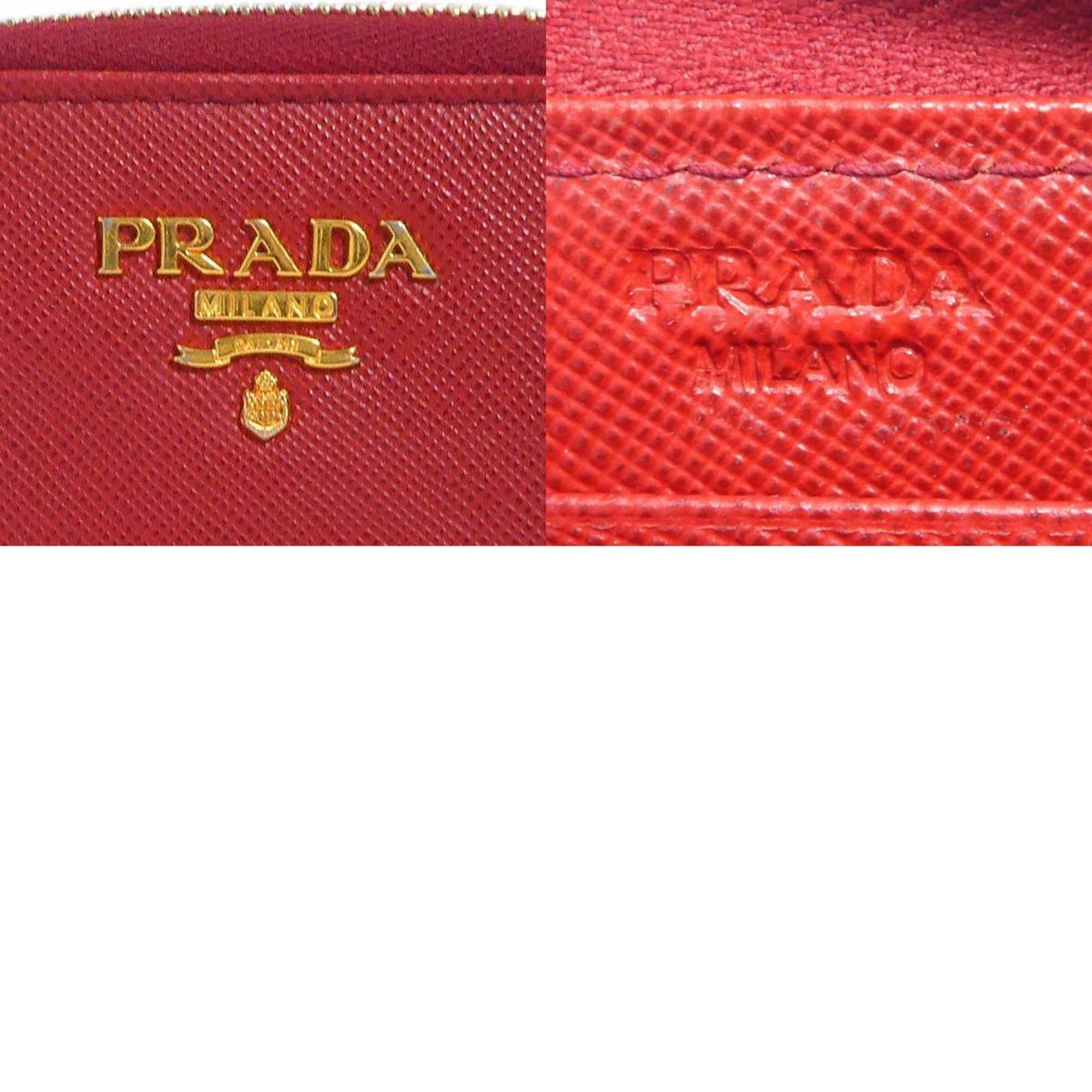 Prada Red Color Leather Coin Purse/Coin Case (Pre-Owned)