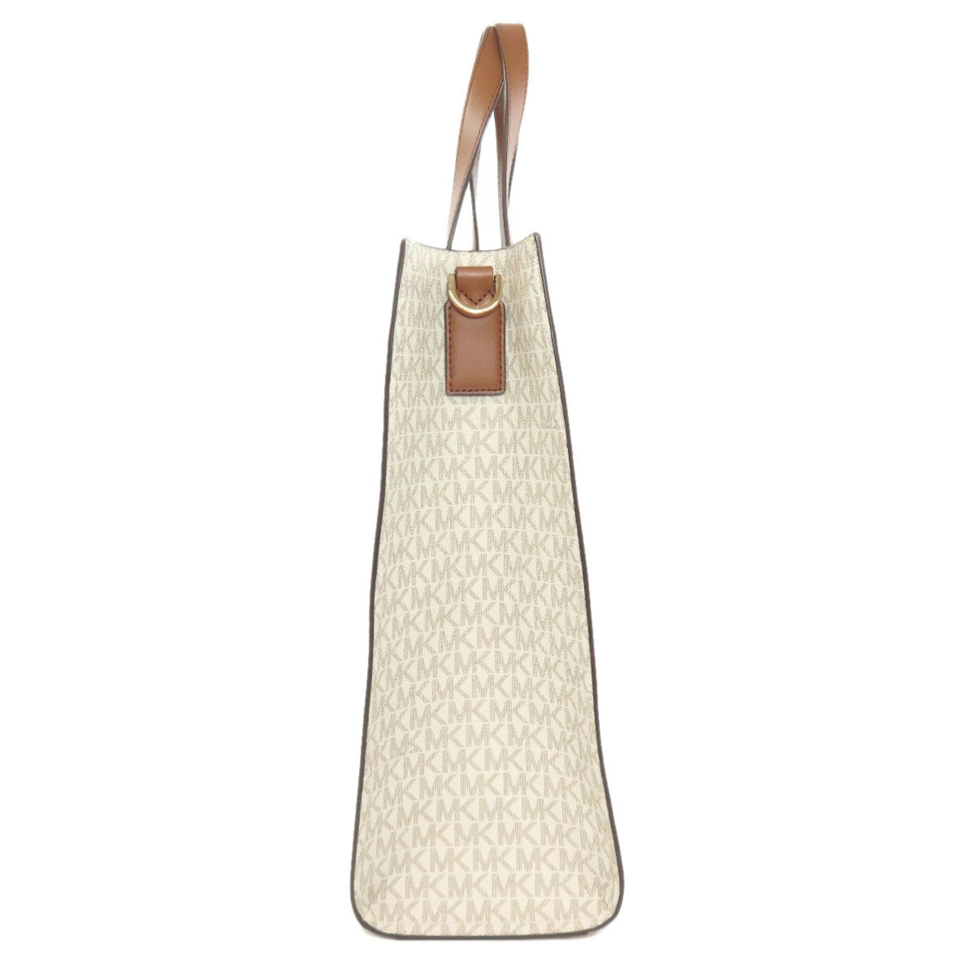 Michael Kors Brown White Pvc Tote Bag (Pre-Owned)