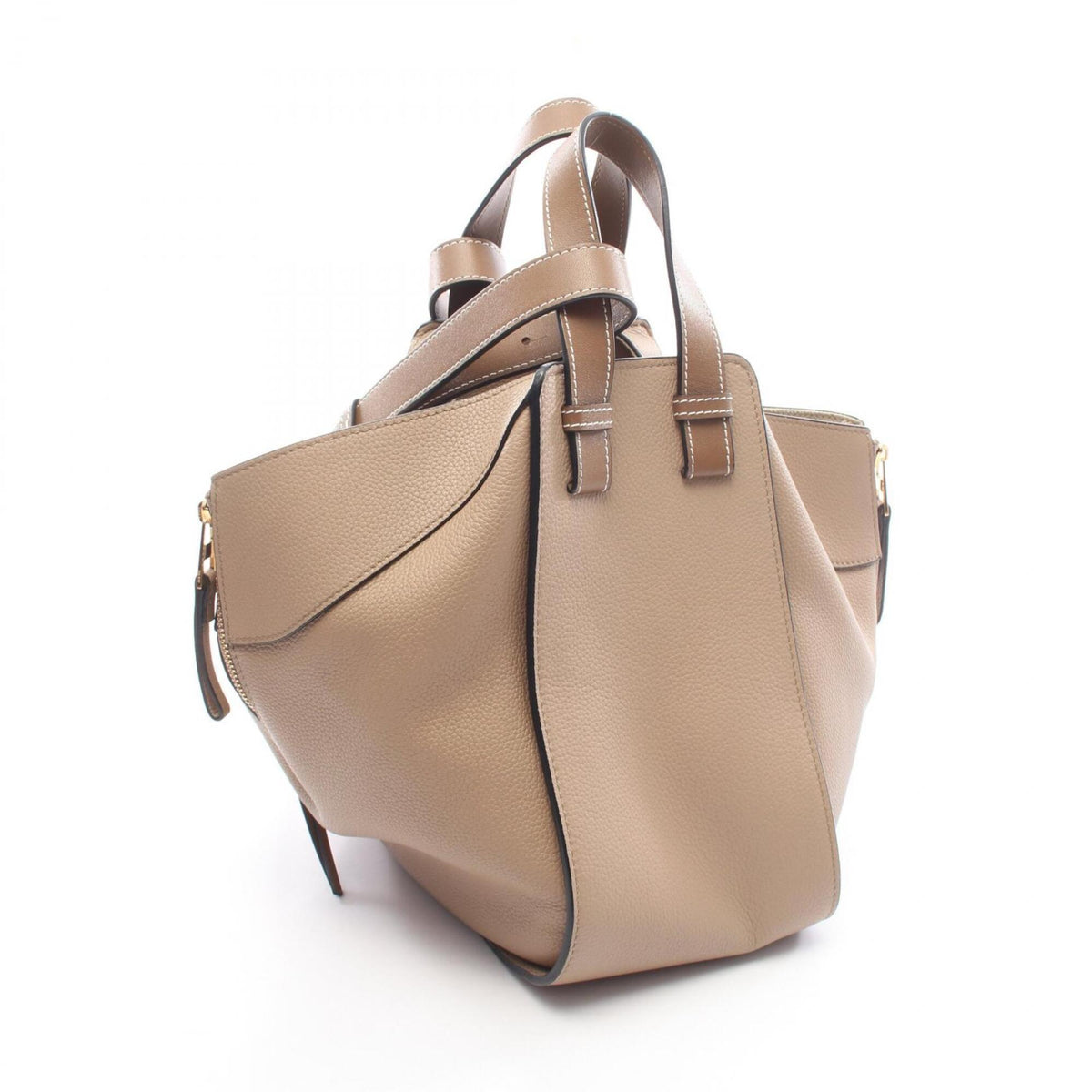 Loewe Beige Gray Leather Handbag (Pre-Owned)