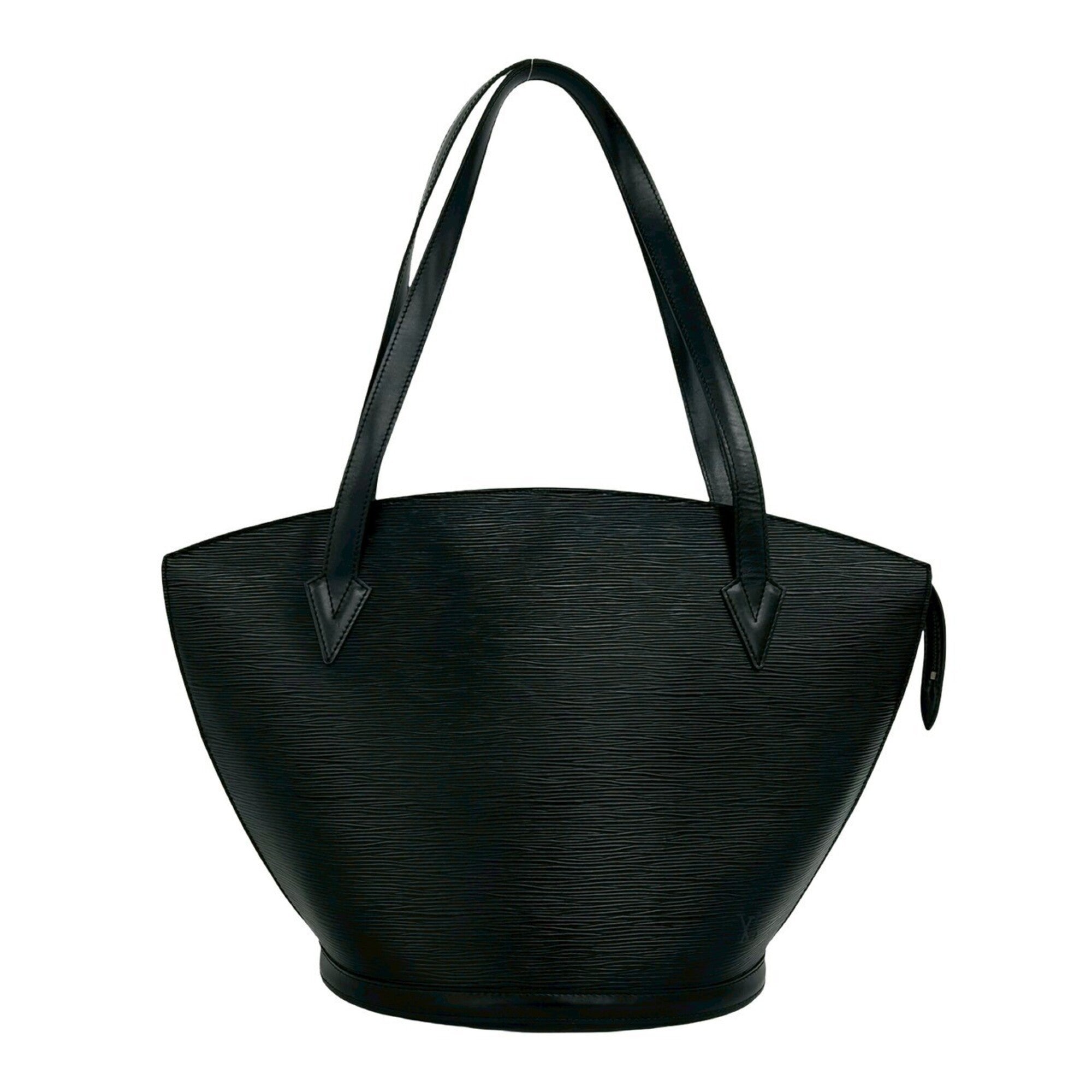 Louis Vuitton Black Leather Shoulder Bag Tote Bag (Pre-Owned)
