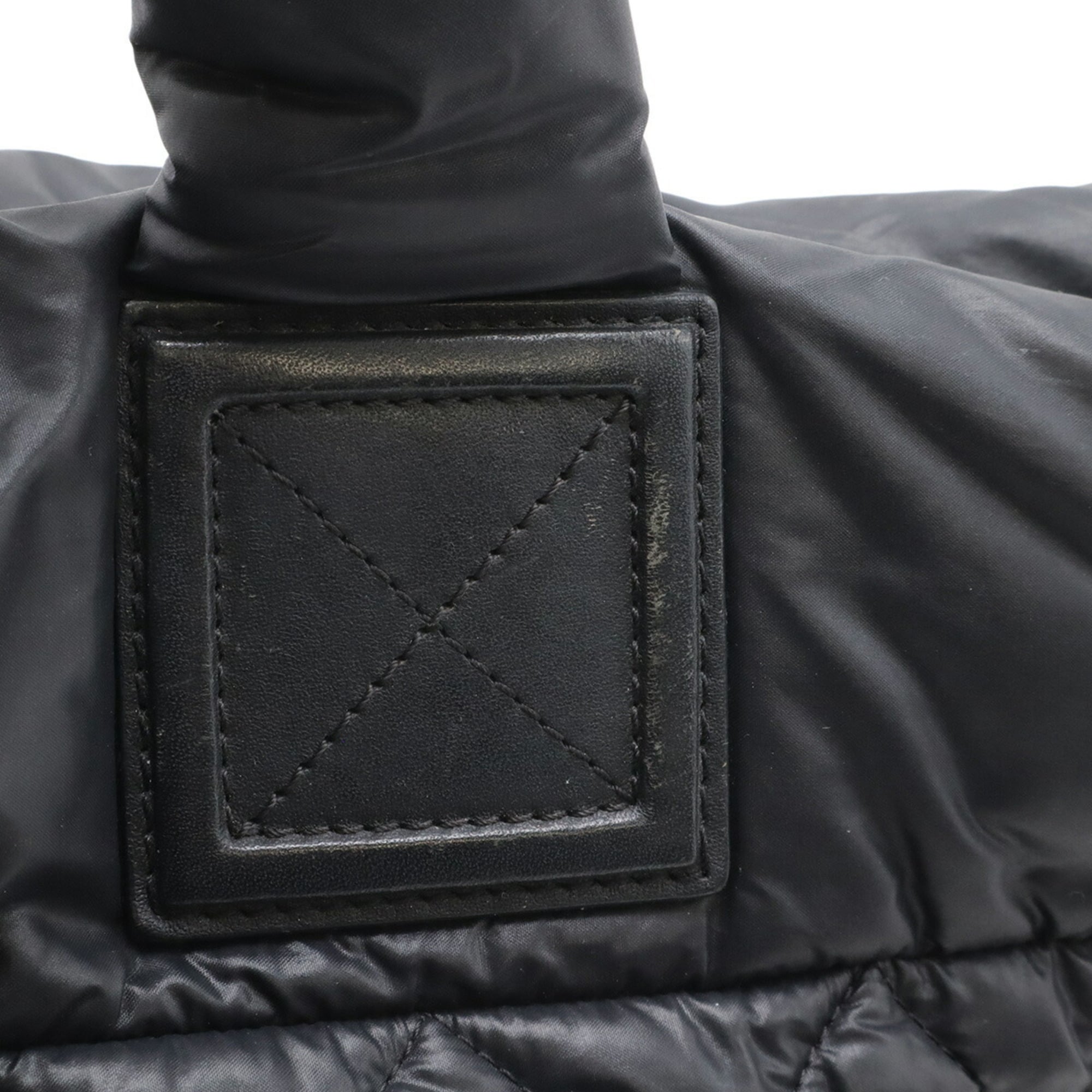 Chanel Black Nylon Leather Handbag Tote Bag (Pre-Owned)
