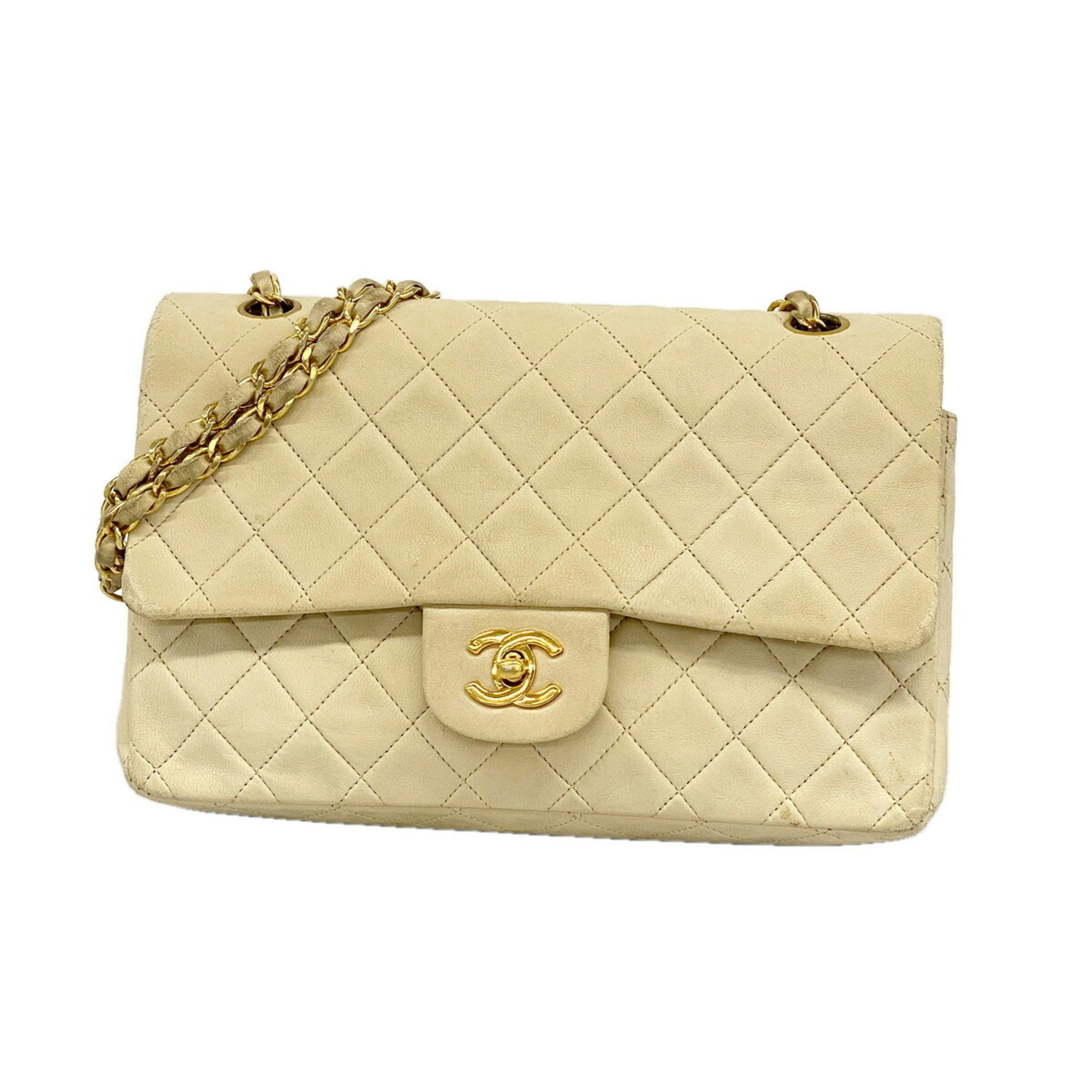 Chanel Beige Leather Shoulder Bag (Pre-Owned)