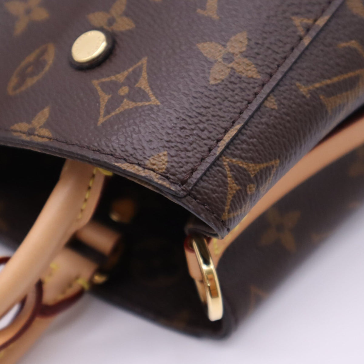 Louis Vuitton Monogram Beige Brown Coated Canvas Leather Handbag Shoulder Bag (Pre-Owned)