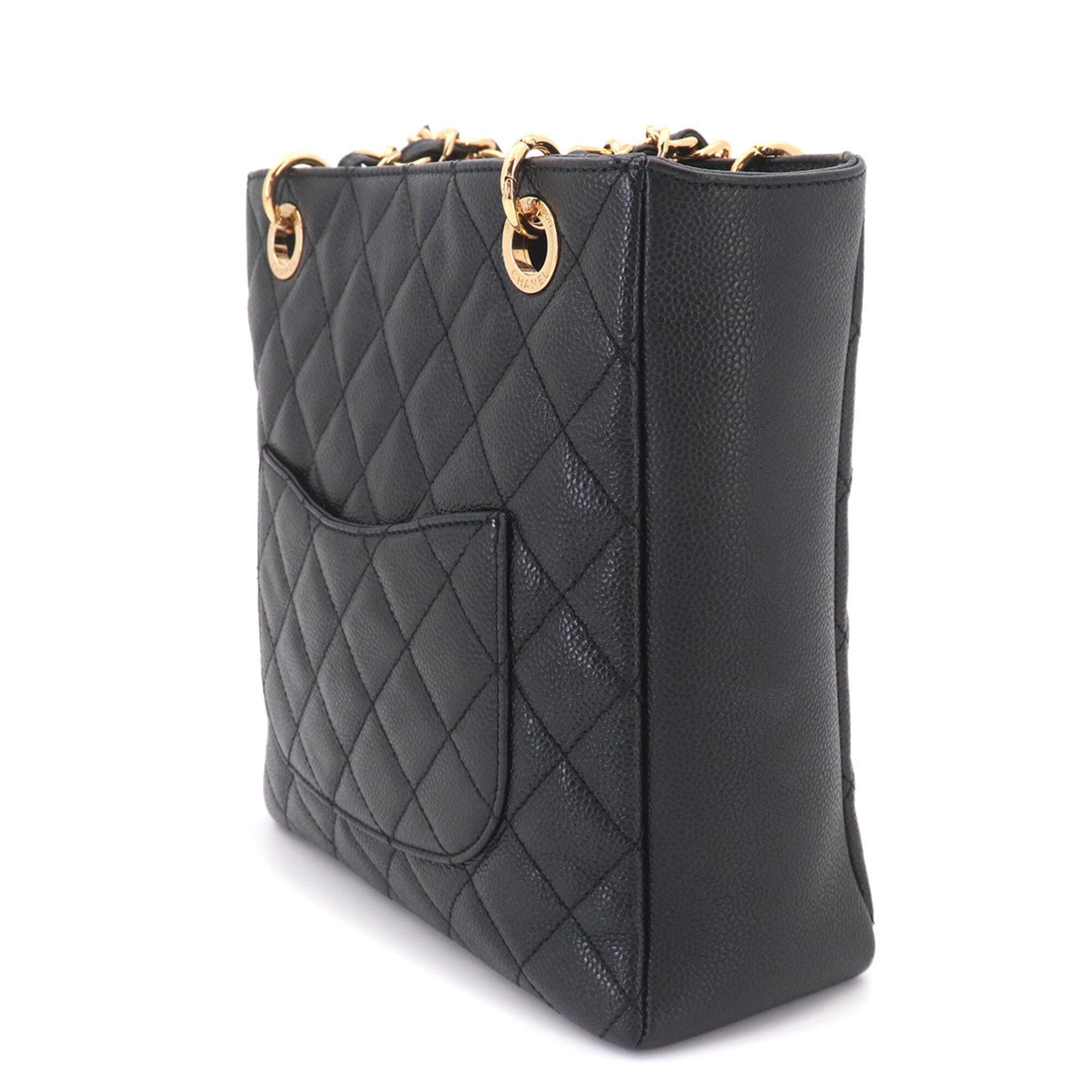 Chanel Black Grained Calfskin Handbag Tote Bag (Pre-Owned)