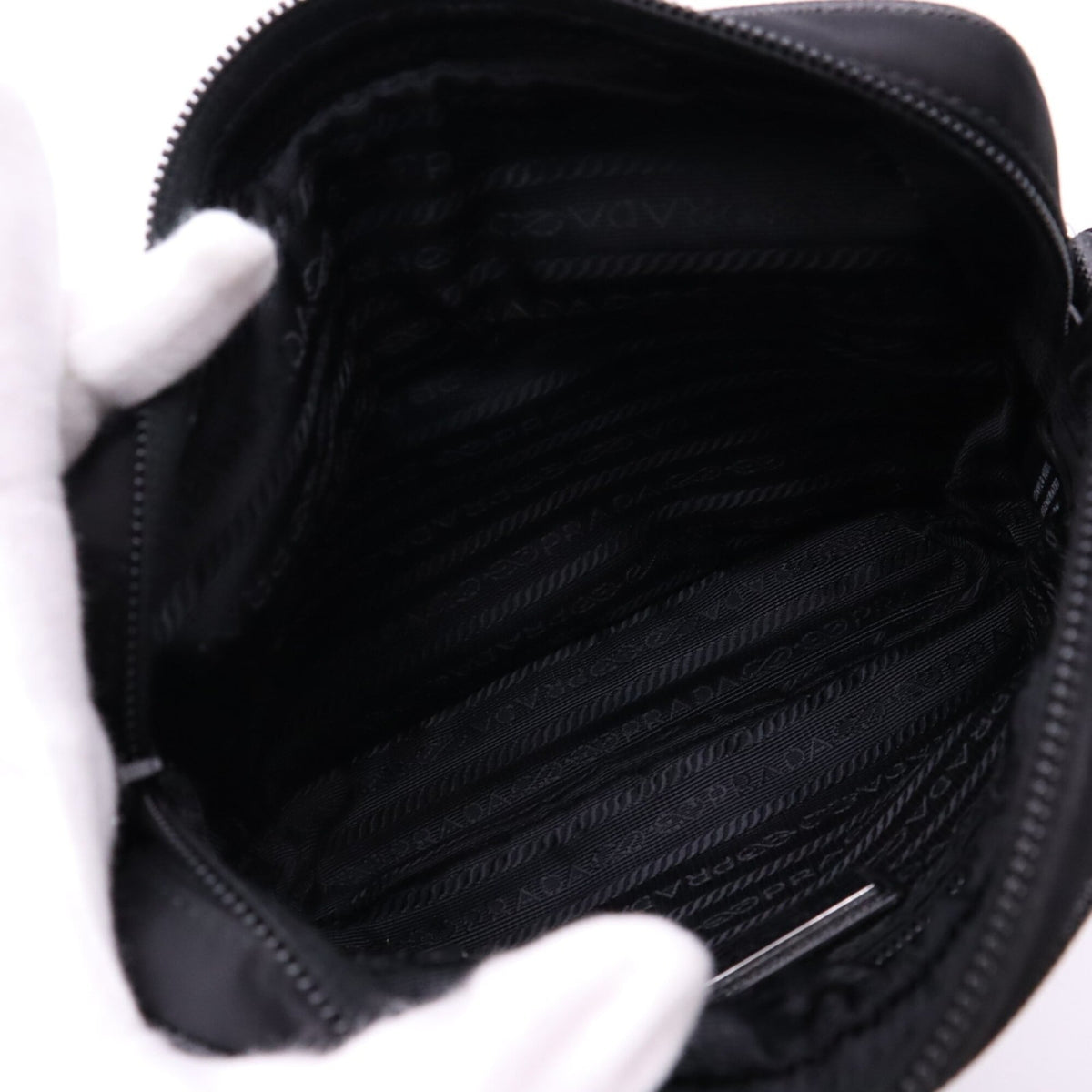 Prada Saffiano Black Nero Nylon Saffiano Shoulder Bag (Pre-Owned)