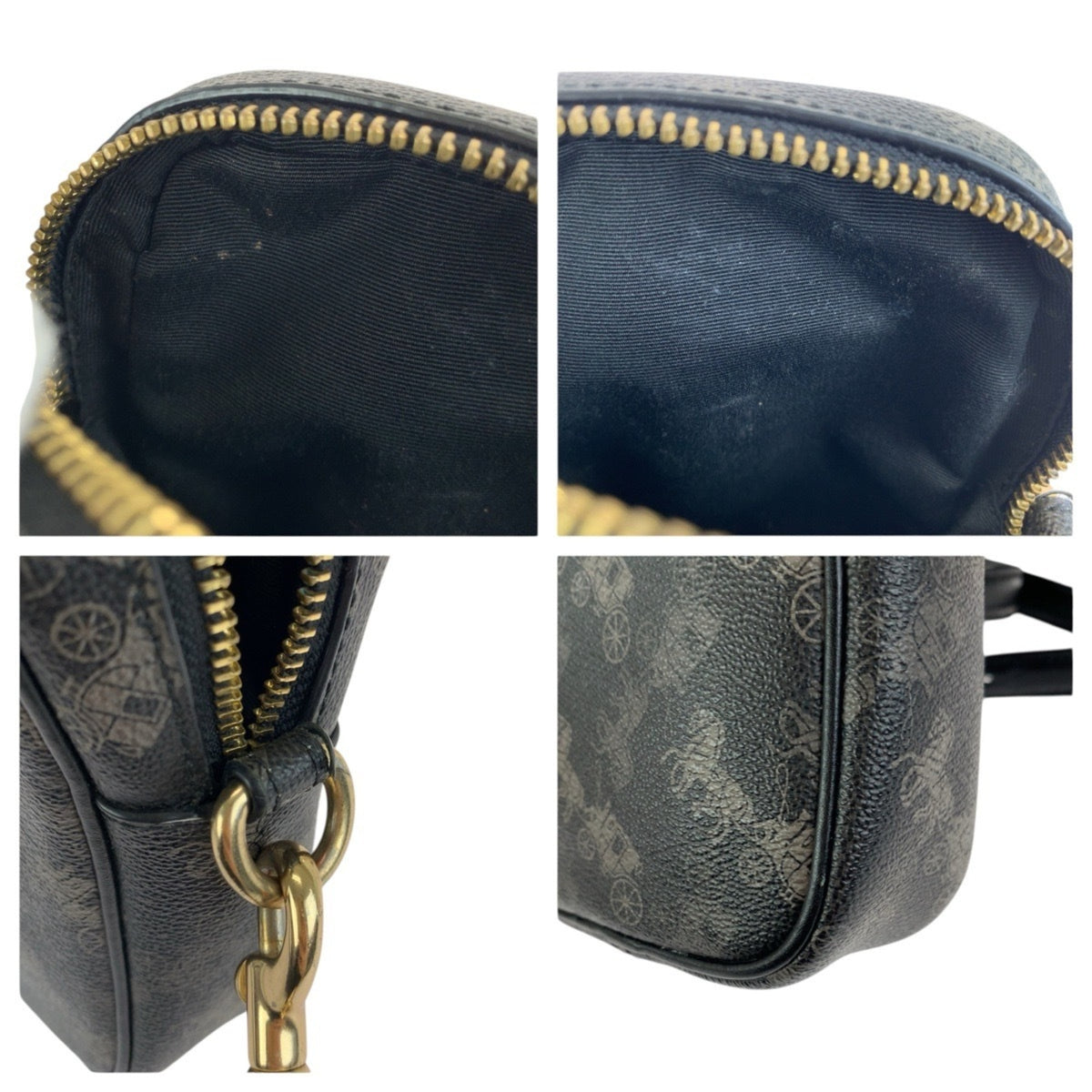 Coach Black Gray Pvc Leather Pochette Shoulder Bag (Pre-Owned)