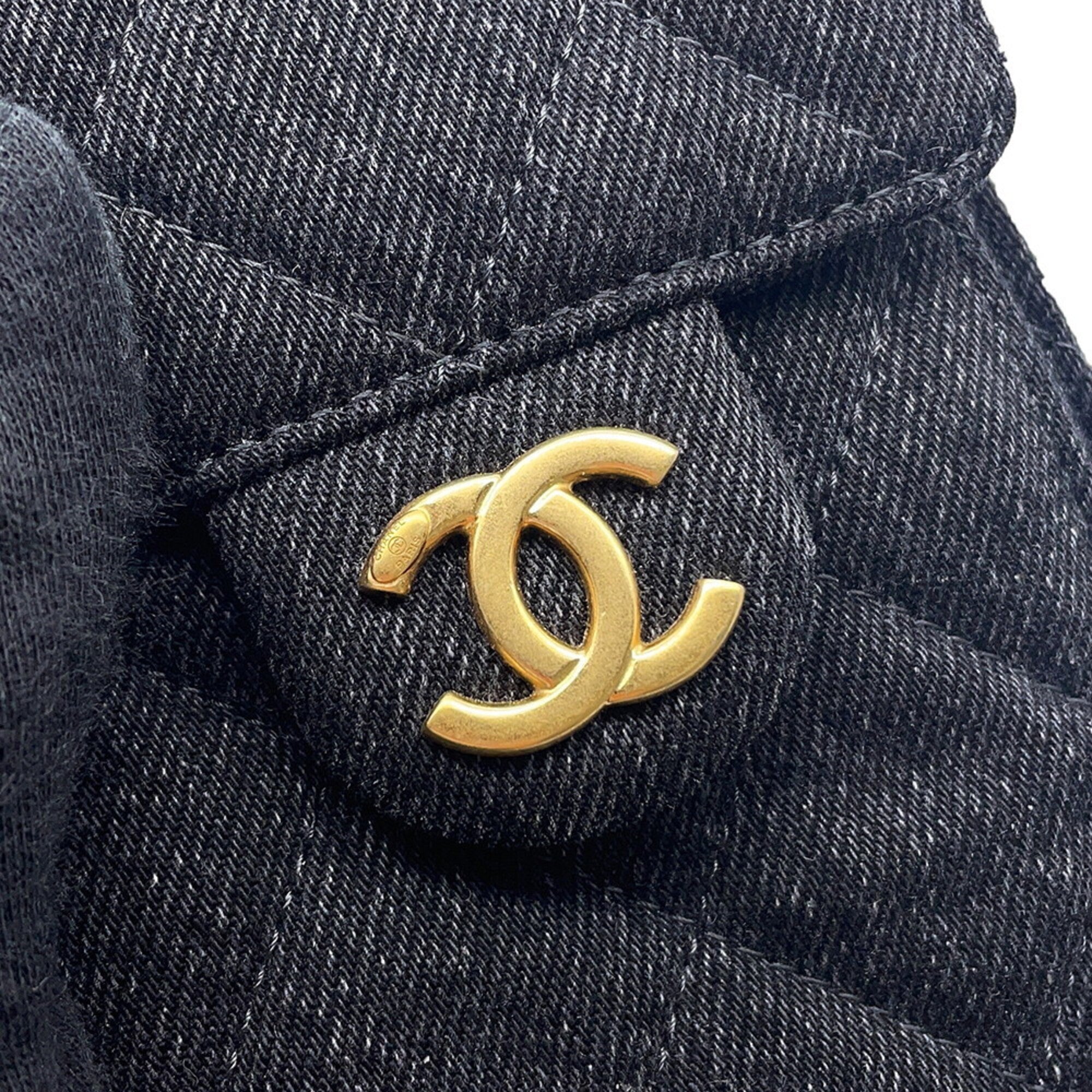 Chanel Black Denim Handbag Shoulder Bag (Pre-Owned)