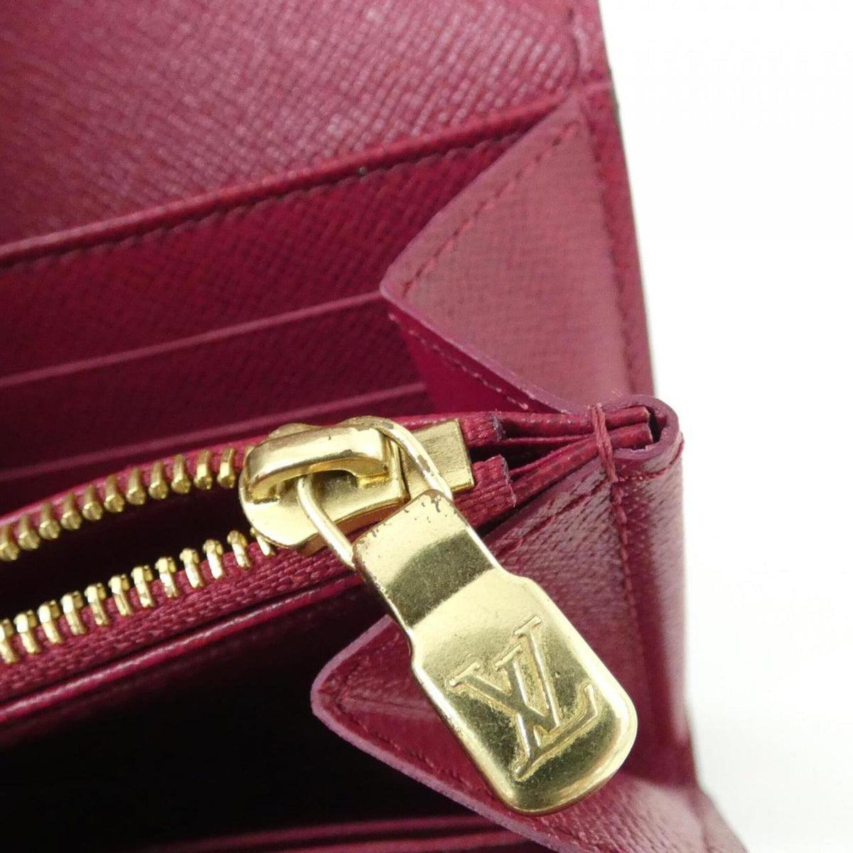 Louis Vuitton Monogram Fuchsia Marron Coated Canvas Long Wallet (Bi-Fold) (Pre-Owned)