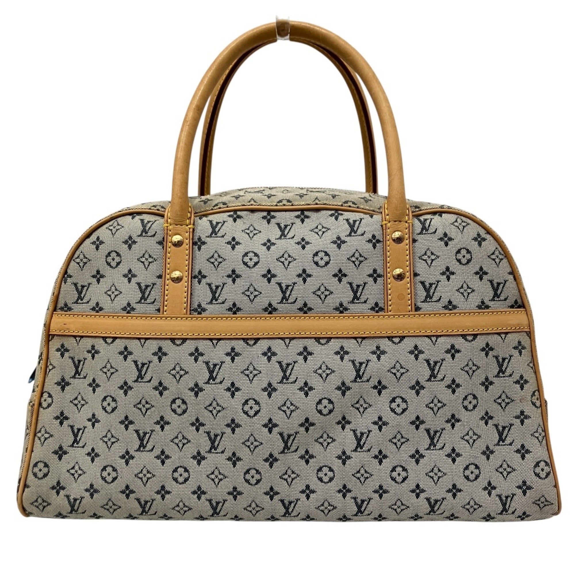 Louis Vuitton Beige Blue Gray Cotton Handbag (Pre-Owned)