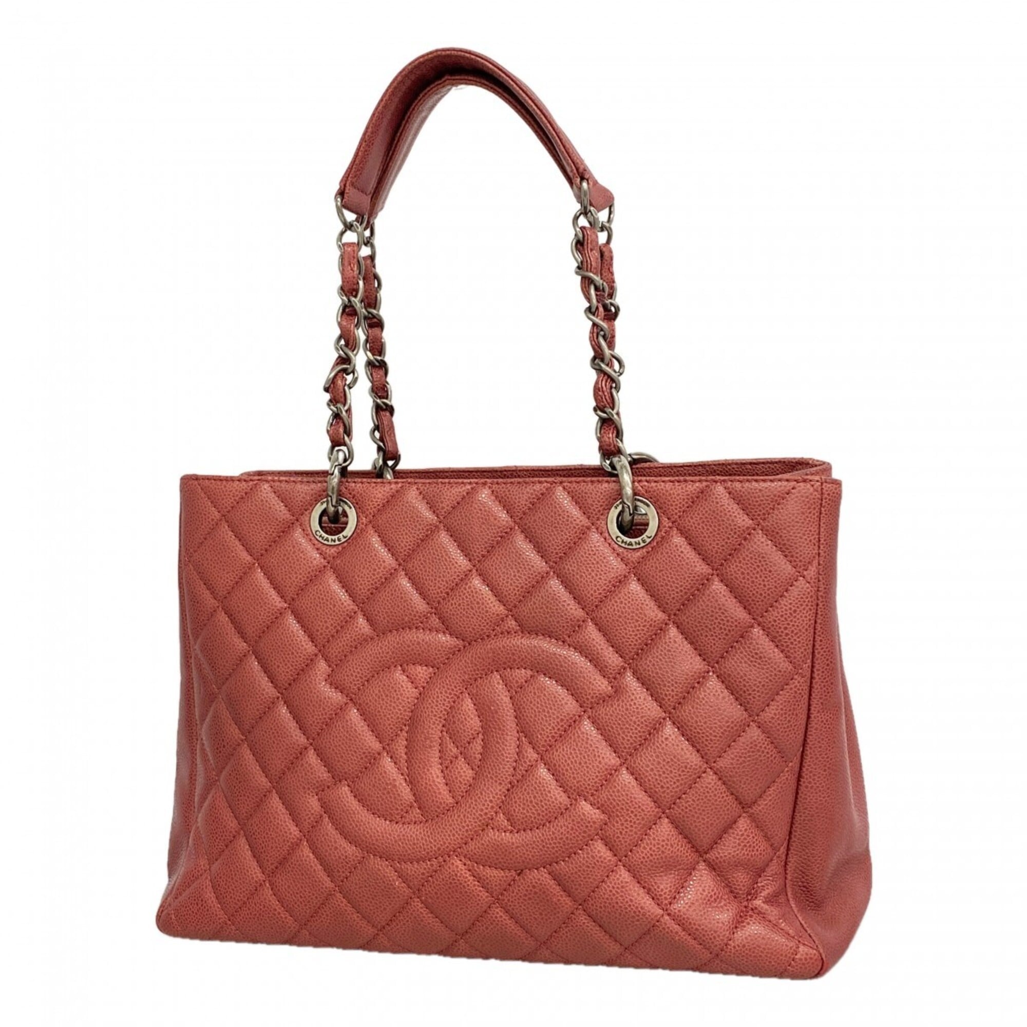 Chanel Red Color Grained Calfskin Tote Bag (Pre-Owned)