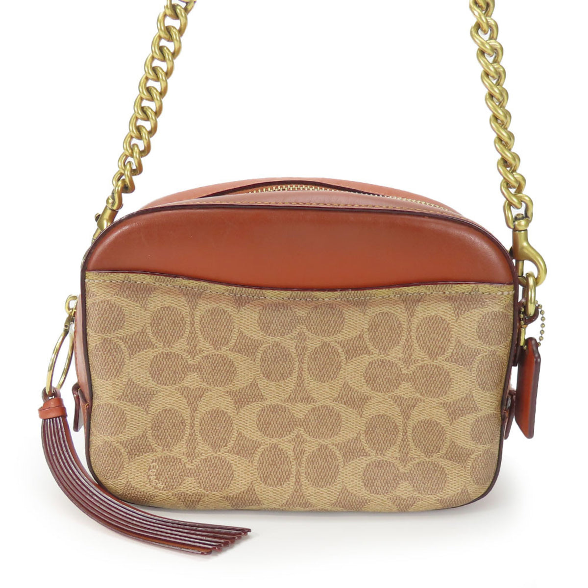 Coach Brown Leather Pvc Shoulder Bag (Pre-Owned)