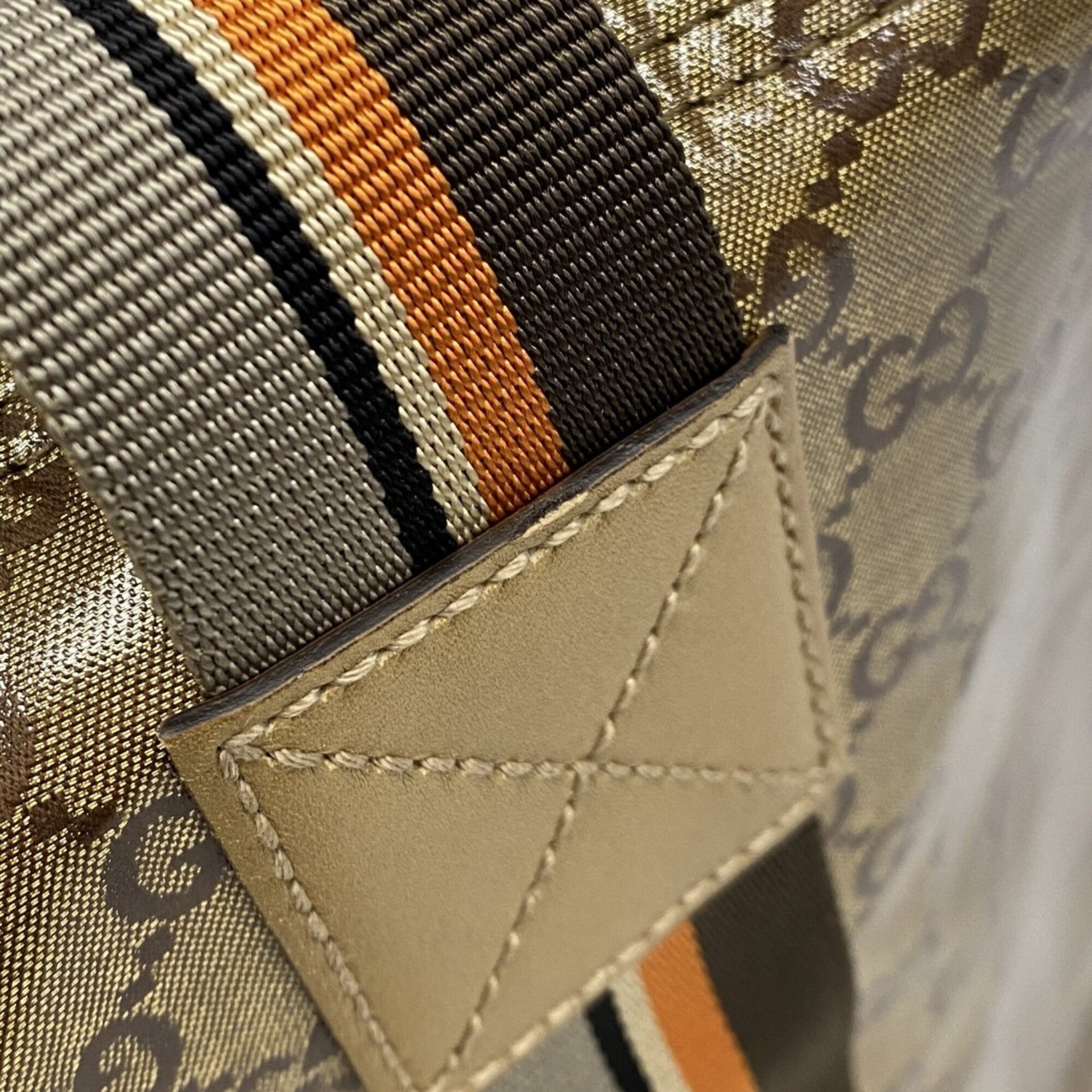 Gucci Gold Coated Canvas Tote Bag (Pre-Owned)