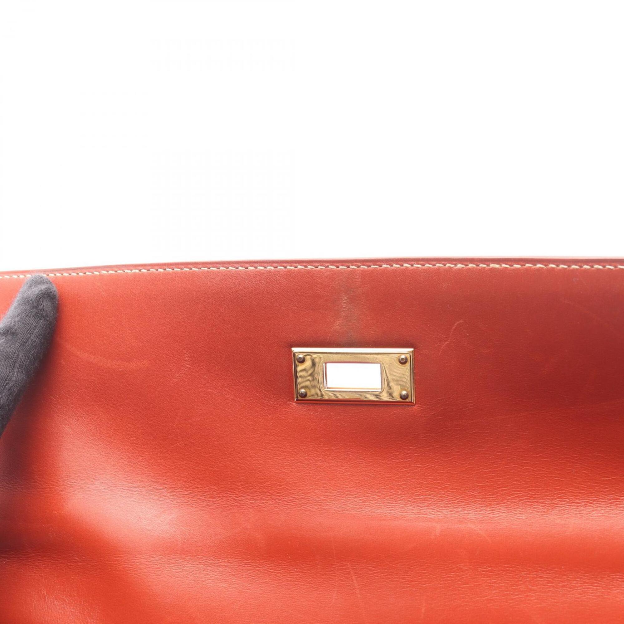 Hermes Brown Box Calf Leather Handbag (Pre-Owned)