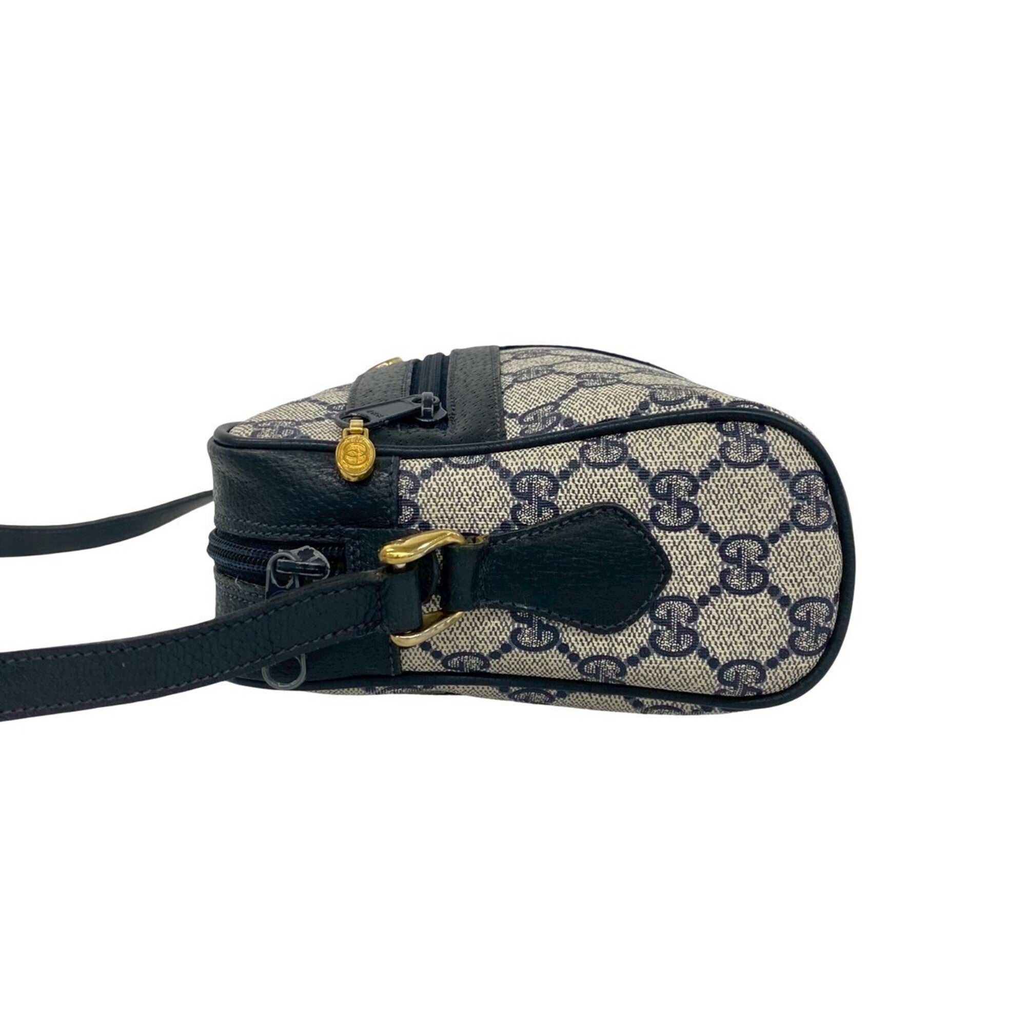 Gucci Navy Red Color Leather Pvc Shoulder Bag (Pre-Owned)