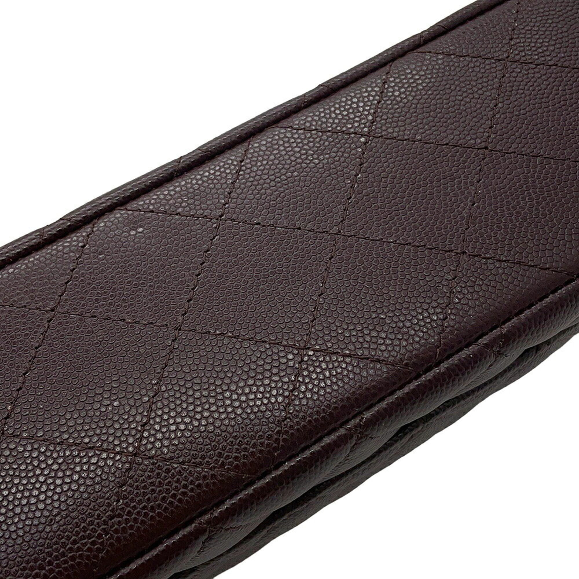 Chanel Matelasse Brown Grained Calfskin Handbag Shoulder Bag (Pre-Owned)