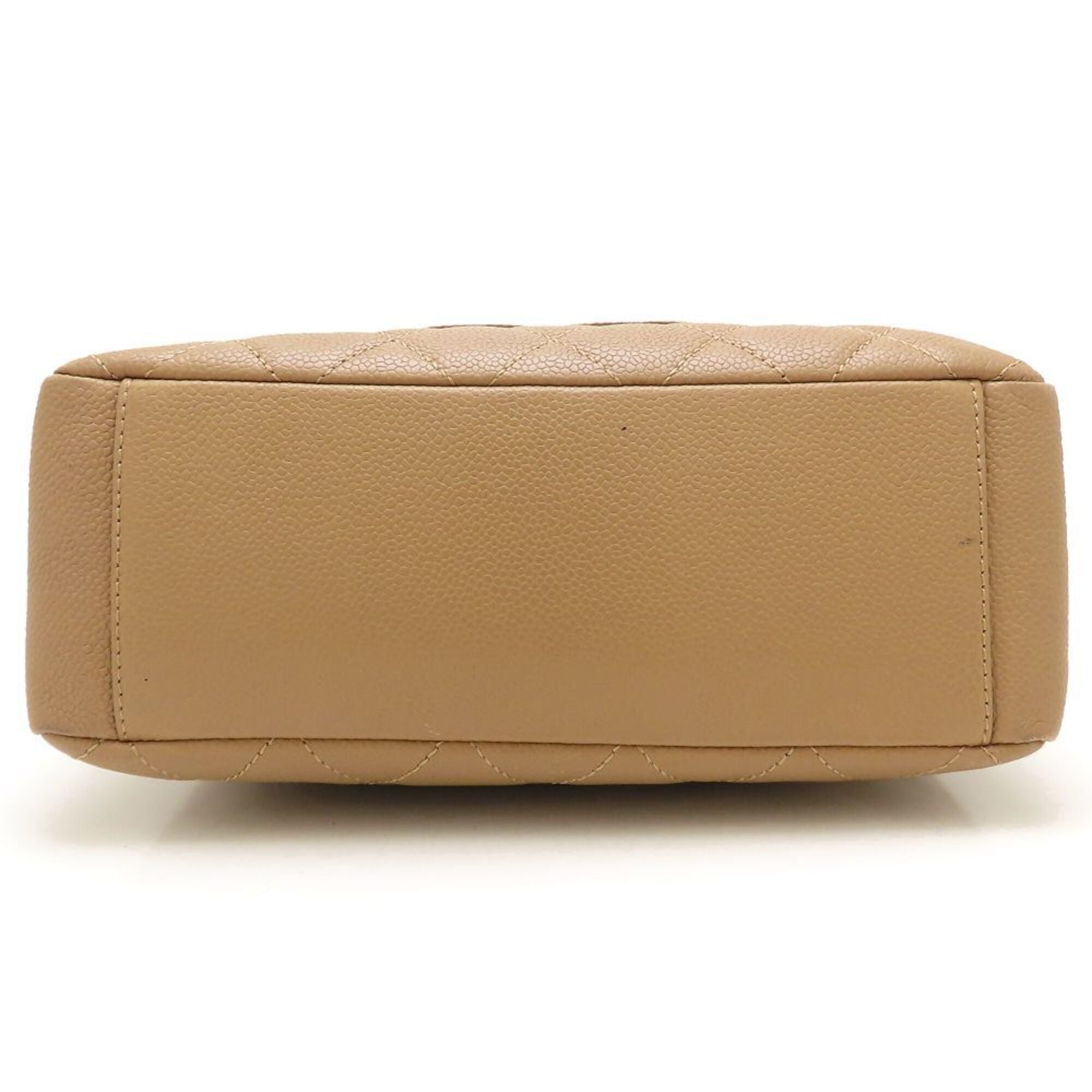 Chanel Beige Grained Calfskin Shoulder Bag Tote Bag (Pre-Owned)
