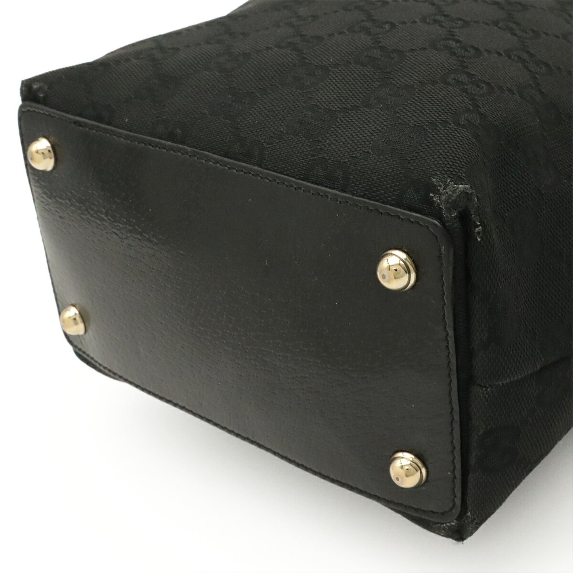 Gucci Black Gg Canvas Handbag Shoulder Bag Tote Bag (Pre-Owned)