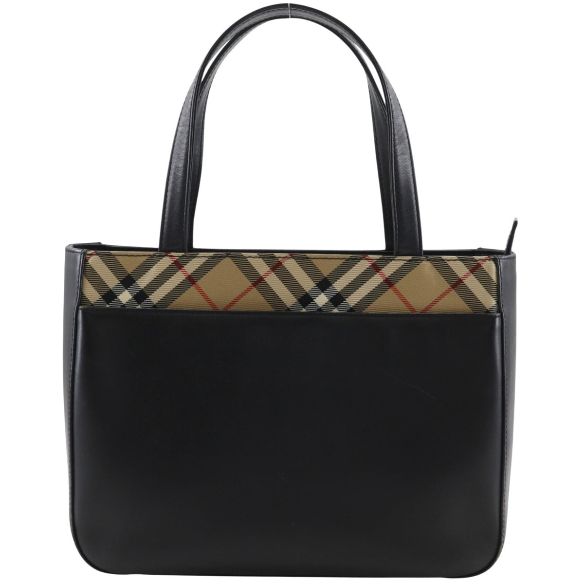 Burberry Black Leather Nylon Canvas Tote Bag (Pre-Owned)