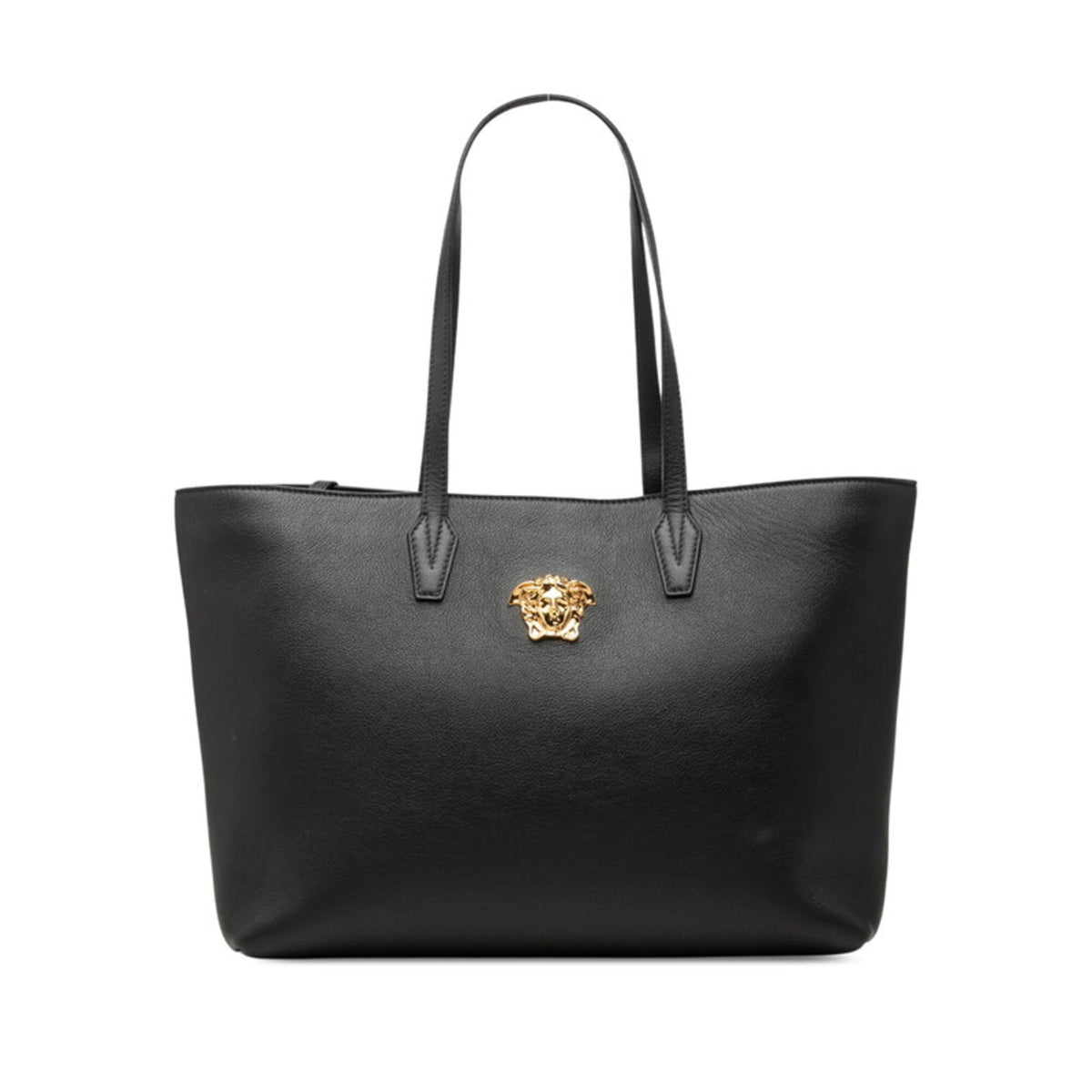 Versace Black Leather Tote Bag (Pre-Owned)