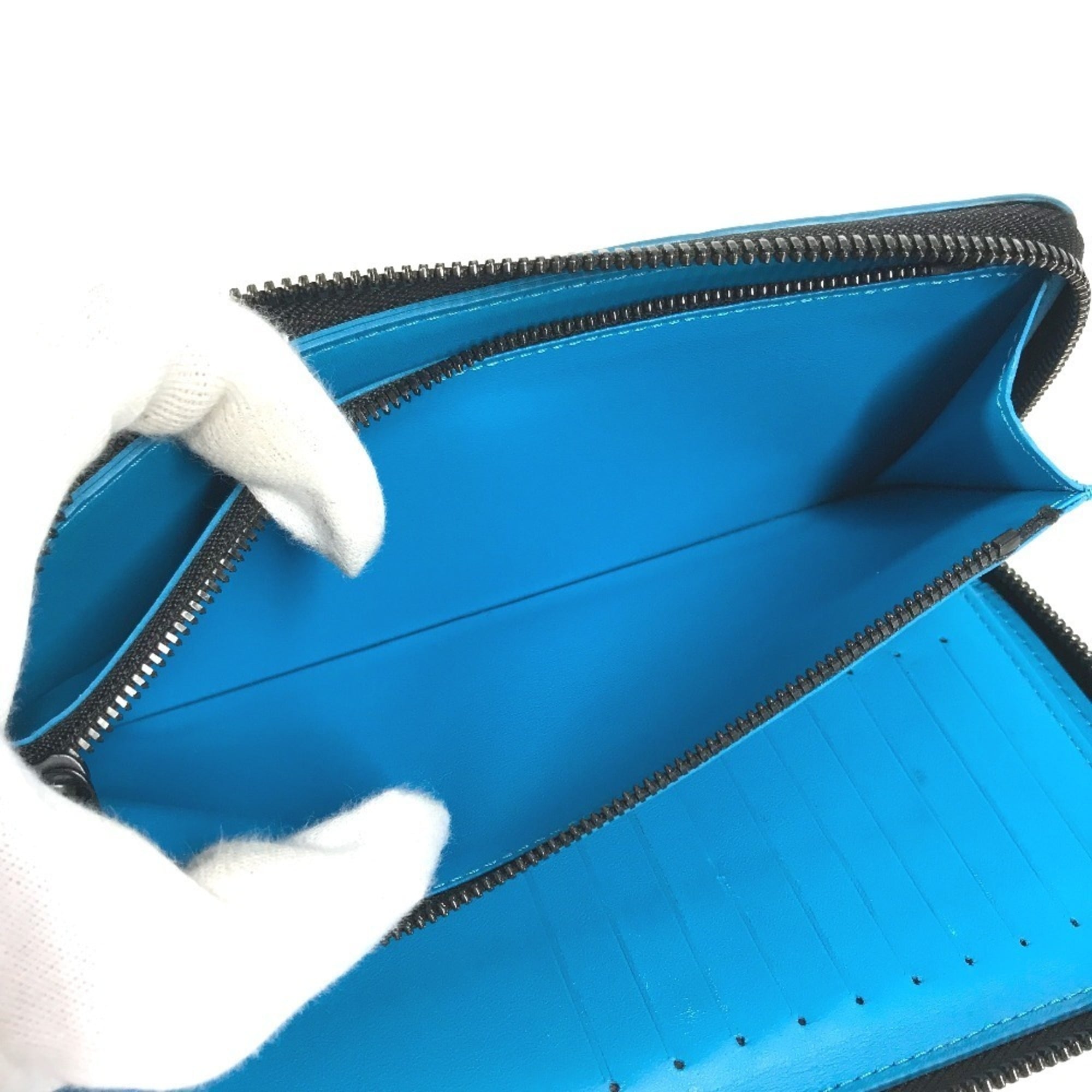 Louis Vuitton Taurillon Blue Leather Long Wallet (Bi-Fold) (Pre-Owned)