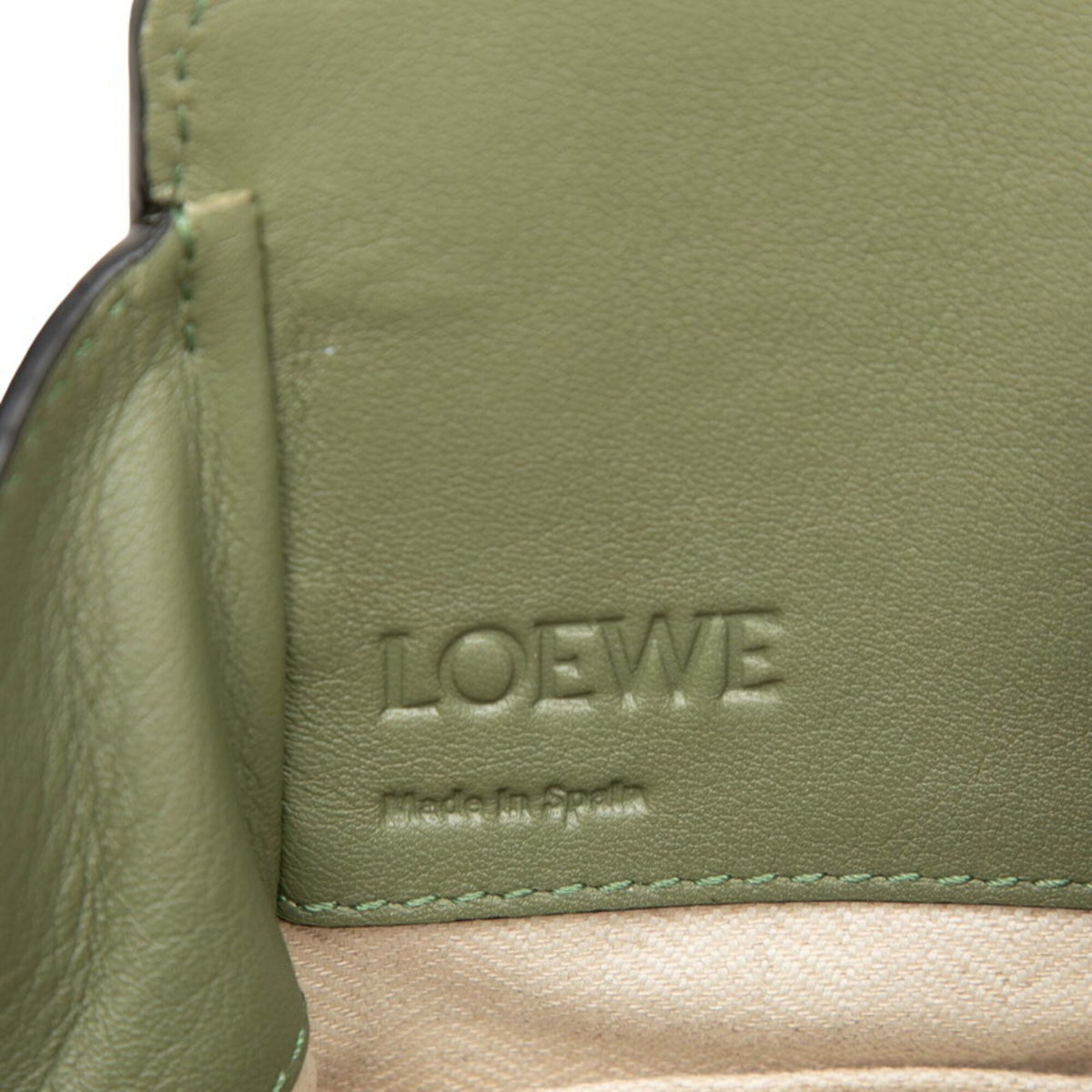 Loewe Hammock Green Leather Handbag Shoulder Bag (Pre-Owned)