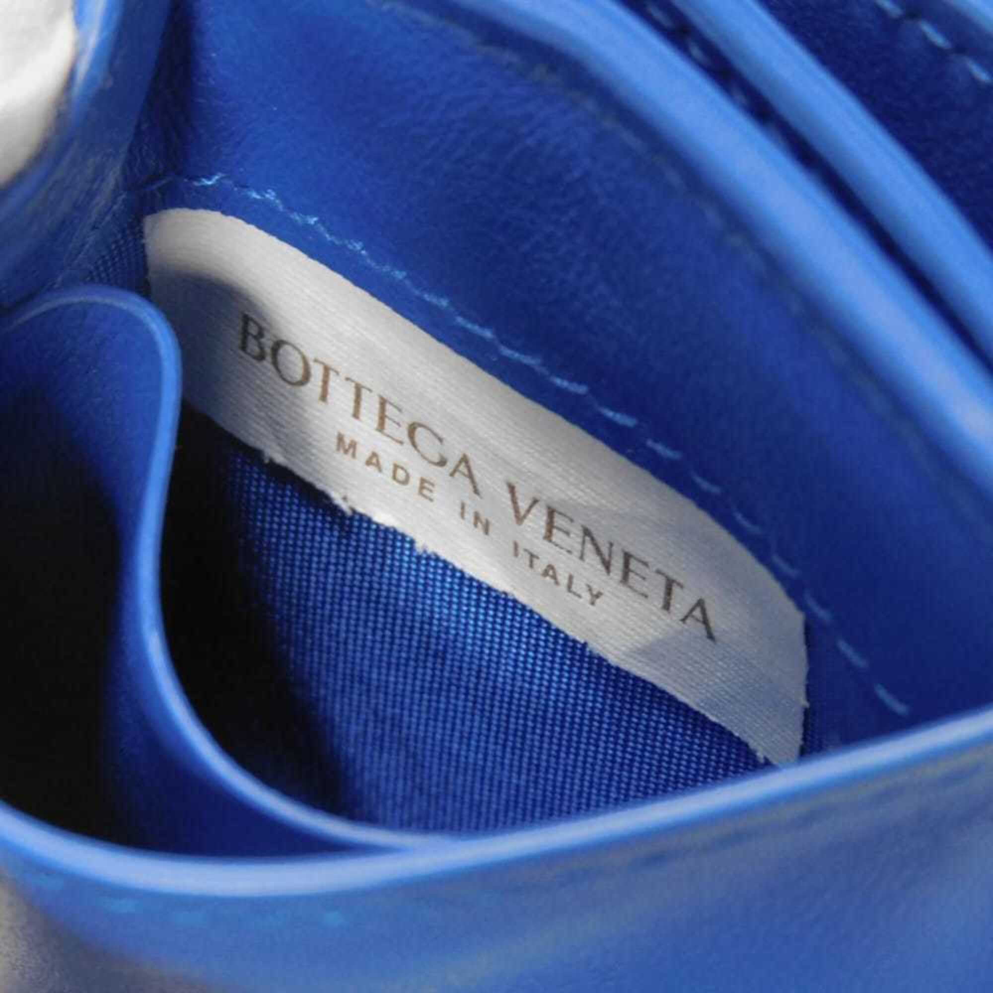 Bottega Veneta Intrecciato Blue Leather Wallet (Tri-Fold) (Pre-Owned)