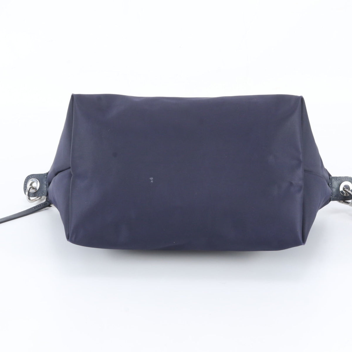 Longchamp Navy Leather Nylon Handbag Shoulder Bag Tote Bag (Pre-Owned)