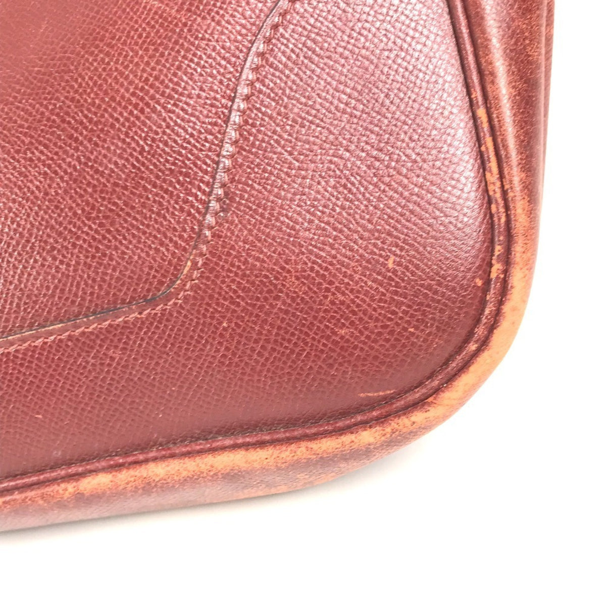 Hermes Trim Brown Leather Shoulder Bag Tote Bag (Pre-Owned)