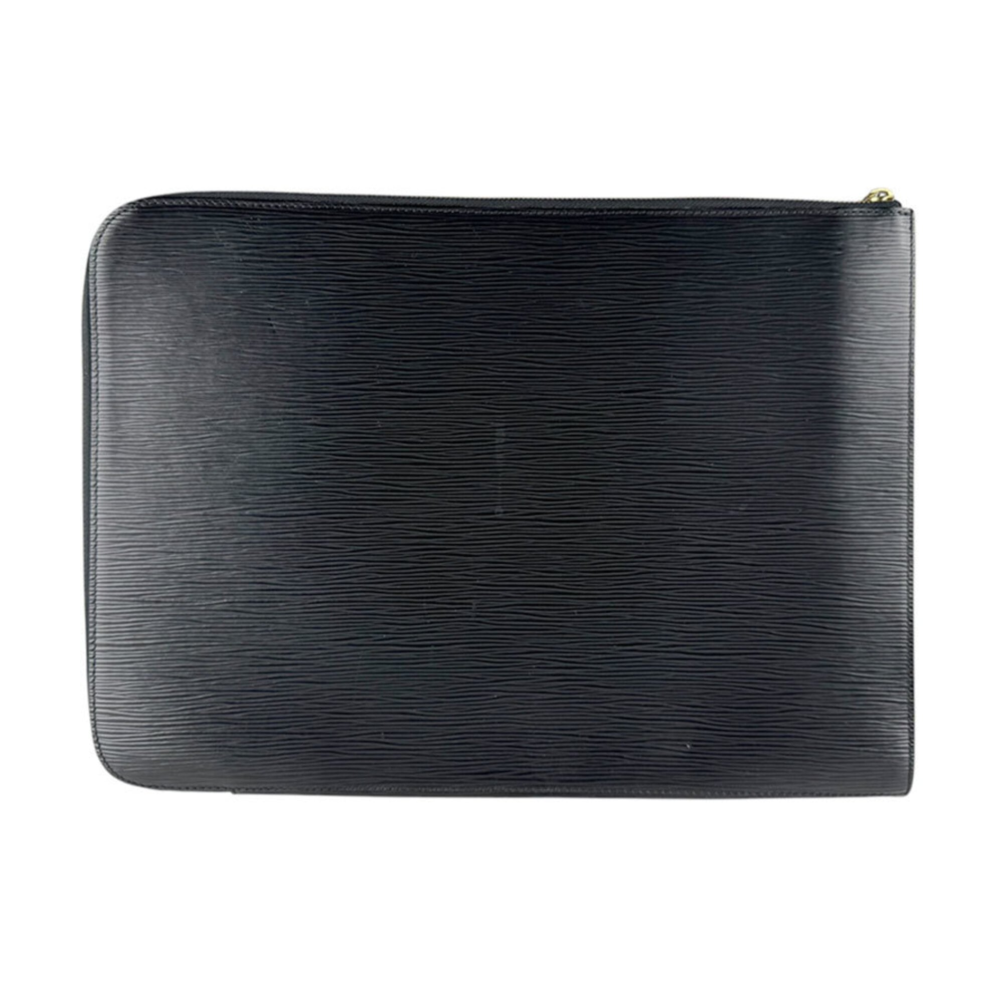 Louis Vuitton Noir Epi Leather Clutch Bag Document Case (Pre-Owned)