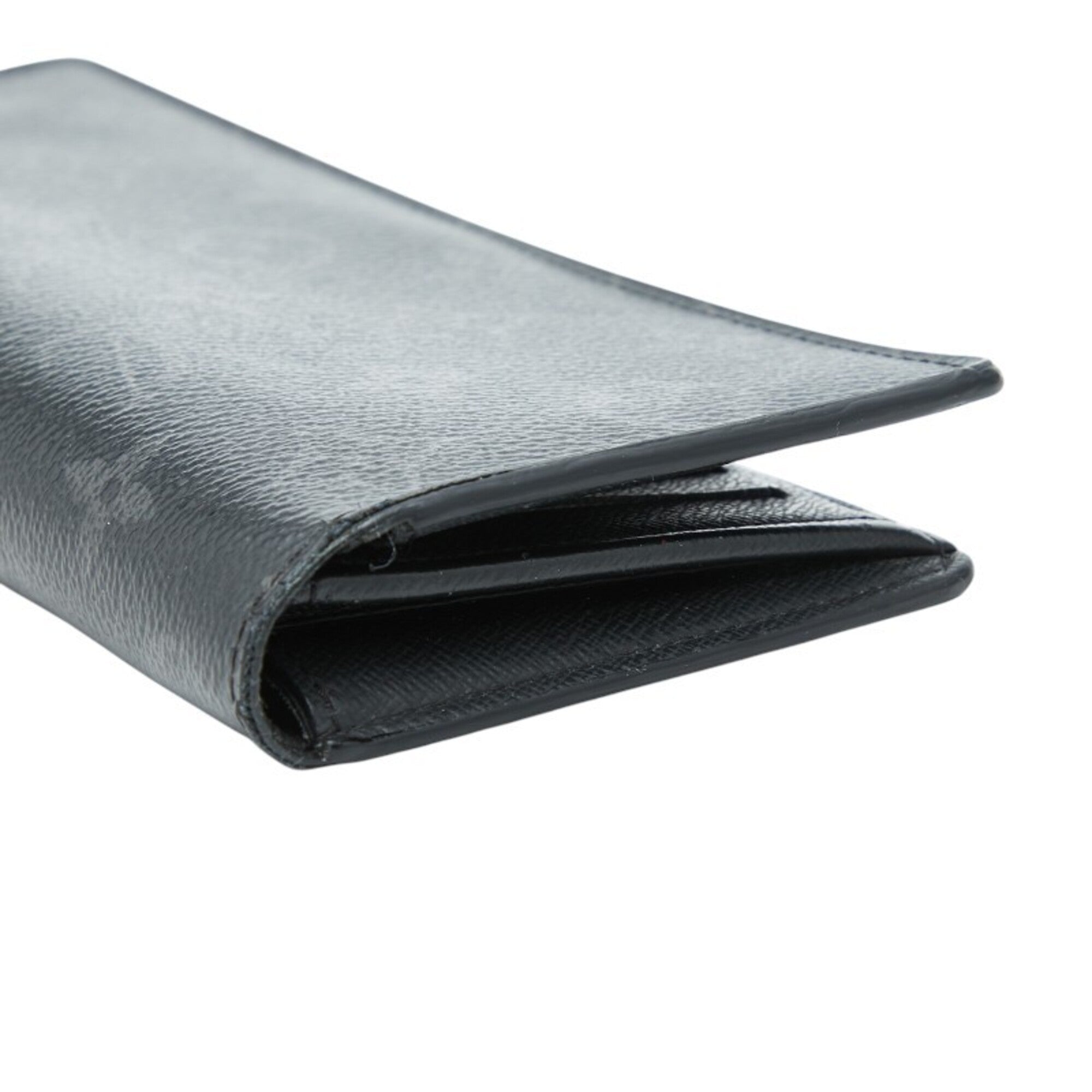 Louis Vuitton Black Gray Pvc Leather Long Wallet (Bi-Fold) (Pre-Owned)
