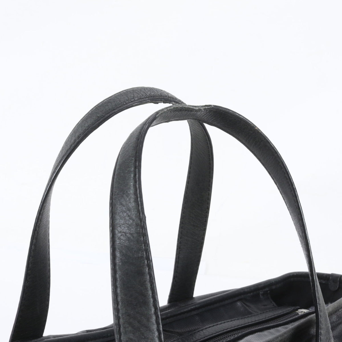 Bally Black Leather Coated Canvas Handbag Shoulder Bag Tote Bag (Pre-Owned)