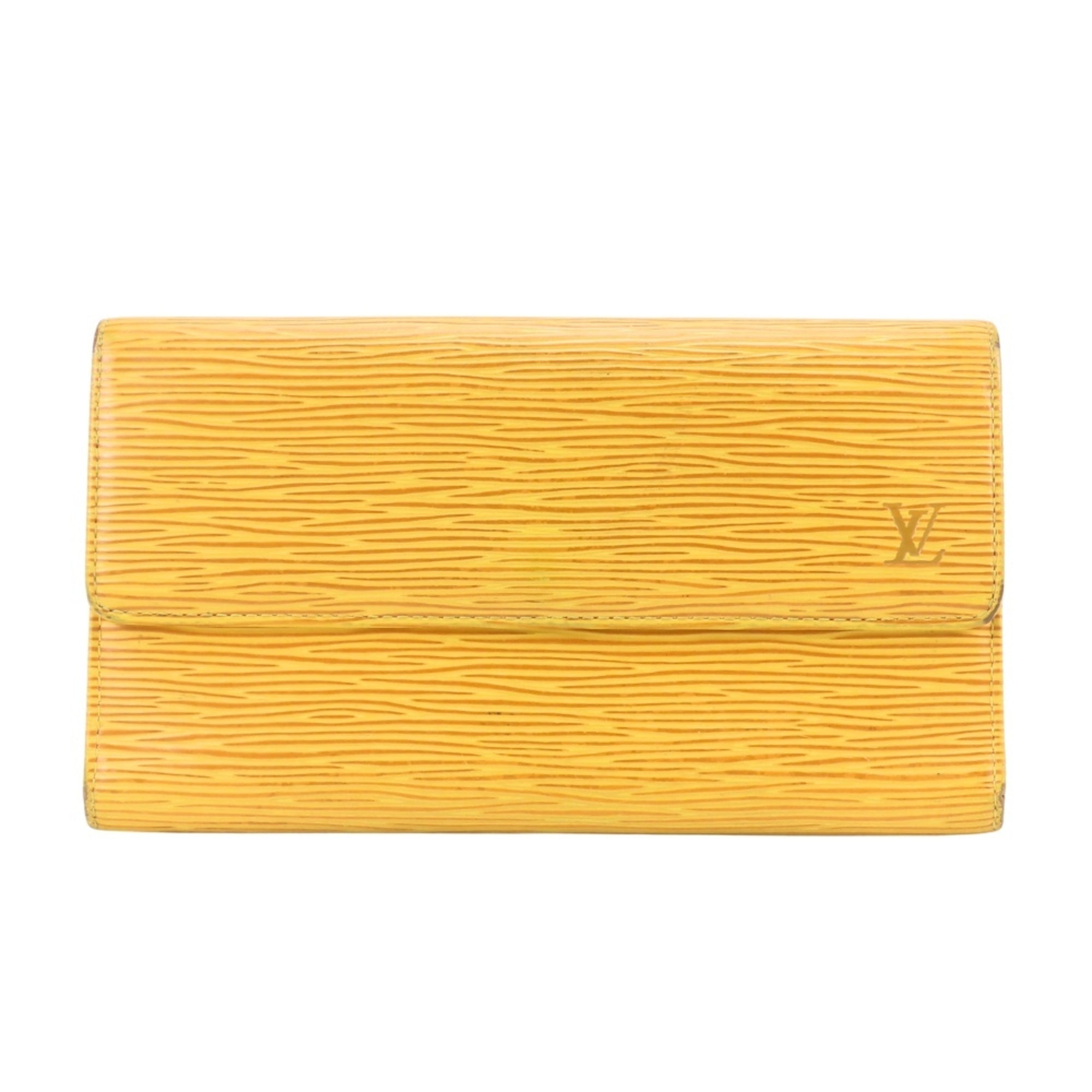 Louis Vuitton Purple Yellow Epi Leather Wallet (Tri-Fold) (Pre-Owned)