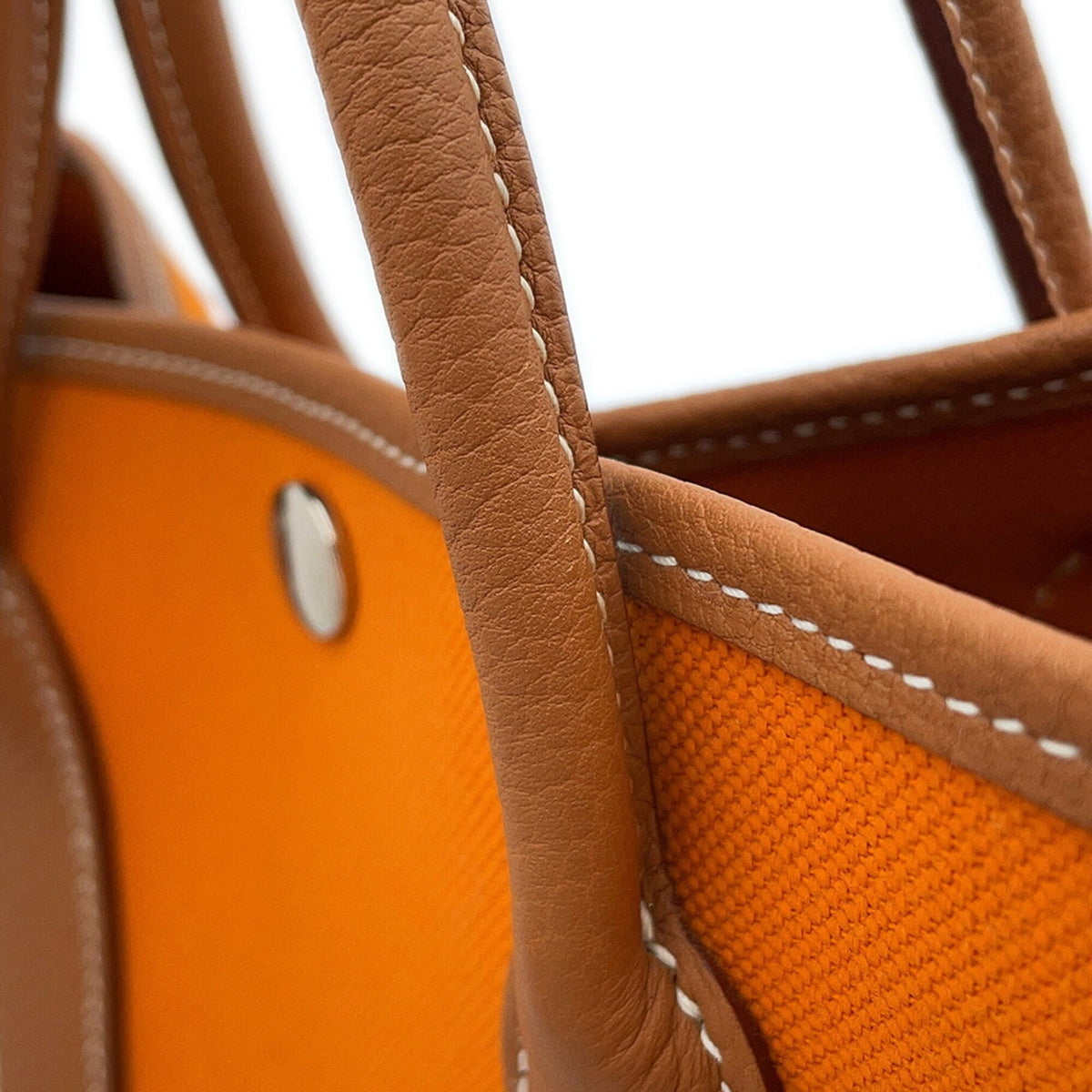 Hermes Apricot Gold Negonda Leather Canvas Tote Bag (Pre-Owned)